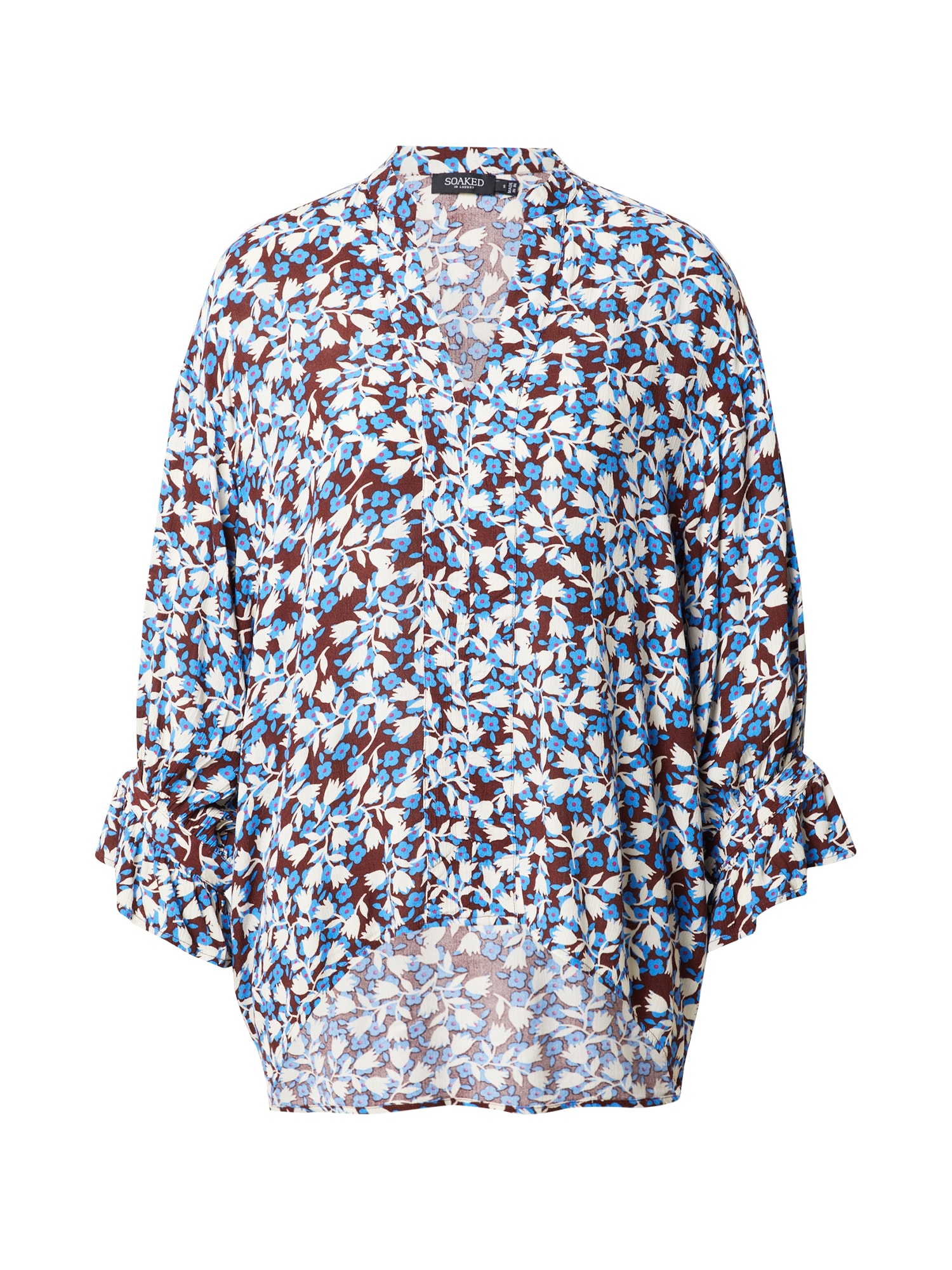 SOAKED IN LUXURY Bluza 'Zaya Amily'  azur / rjava / roza / bela