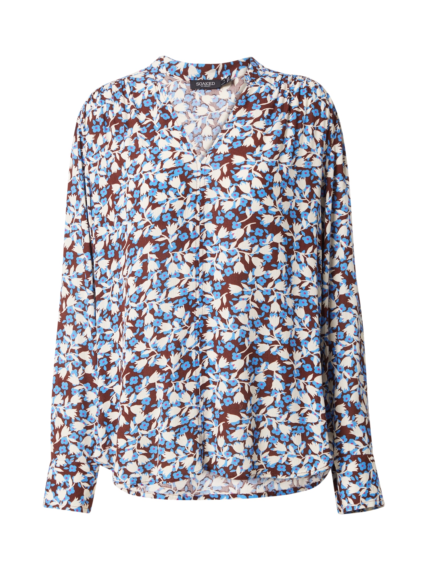 SOAKED IN LUXURY Bluza 'Zaya'  kraljevo modra / rjava / magenta / bela