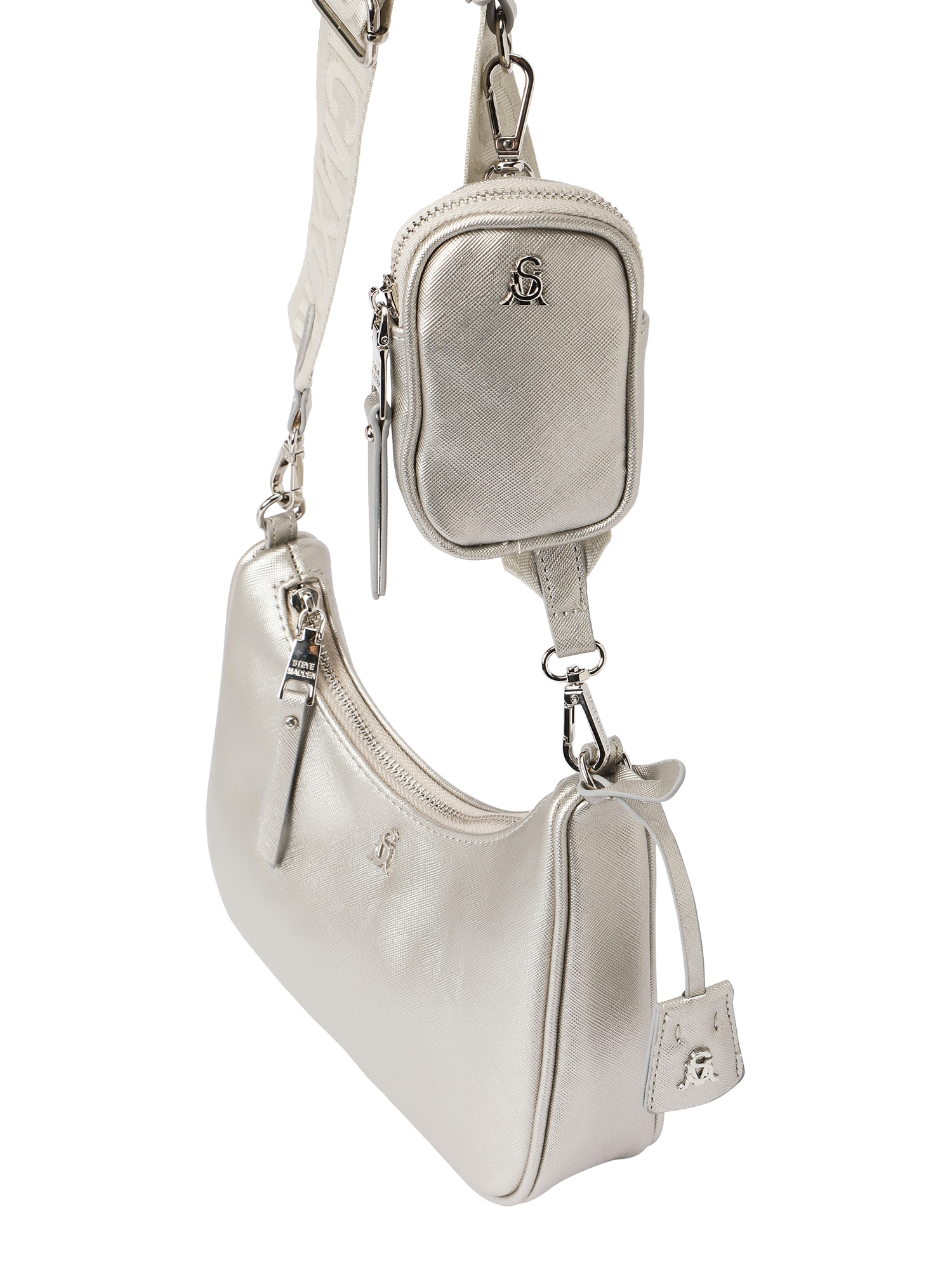 STEVE MADDEN Torba za čez ramo 'BVITAL'  srebrna