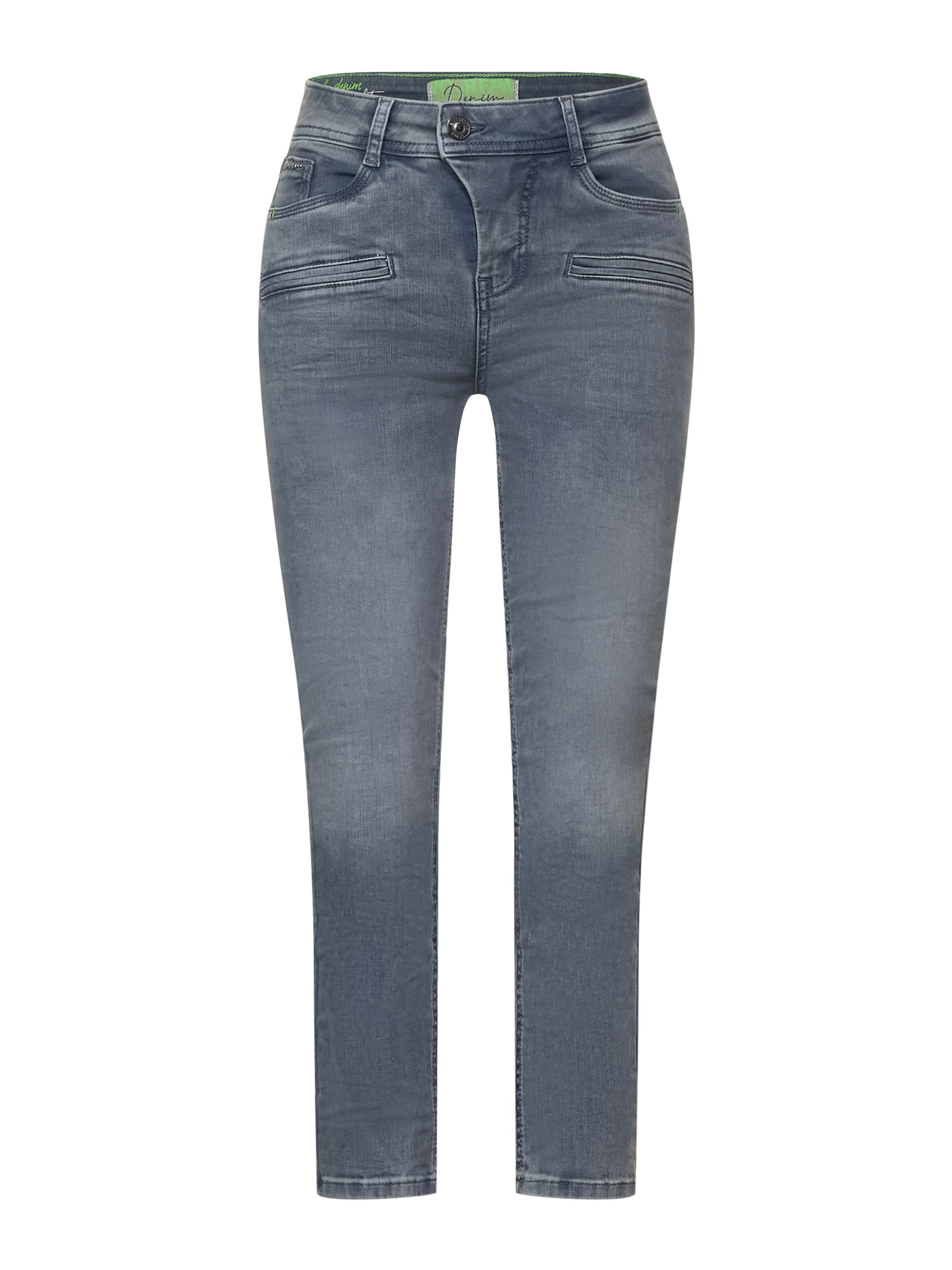 STREET ONE Kavbojke  siv denim / zelena / srebrna