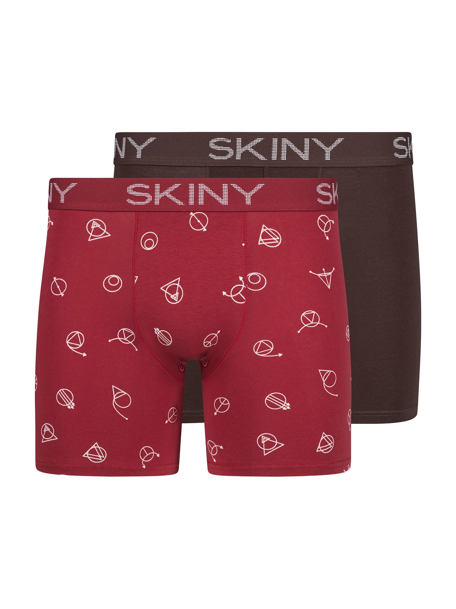 Skiny Boksarice  rjava / temno rdeča / bela
