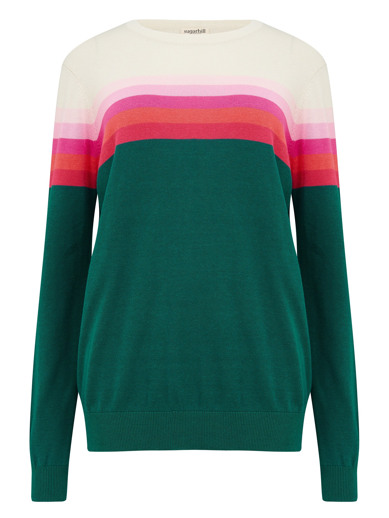 Sugarhill Brighton Pulover 'RITA'  zelena / roza / bela
