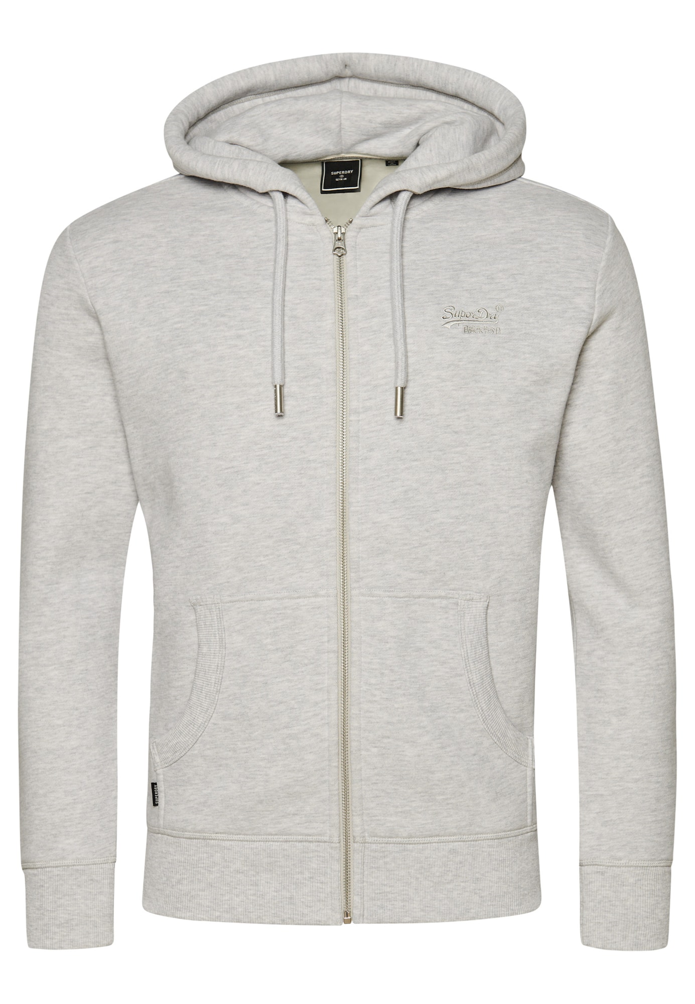 Superdry Jopa na zadrgo  svetlo siva / črna