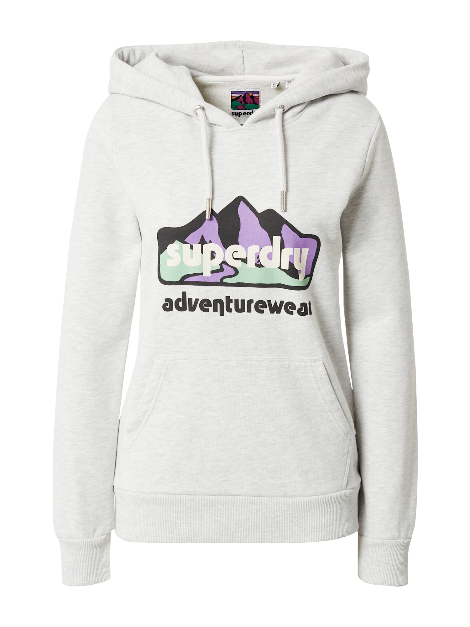 Superdry Majica 'TERRAIN'  pegasto siva / svetlo lila / črna / bela