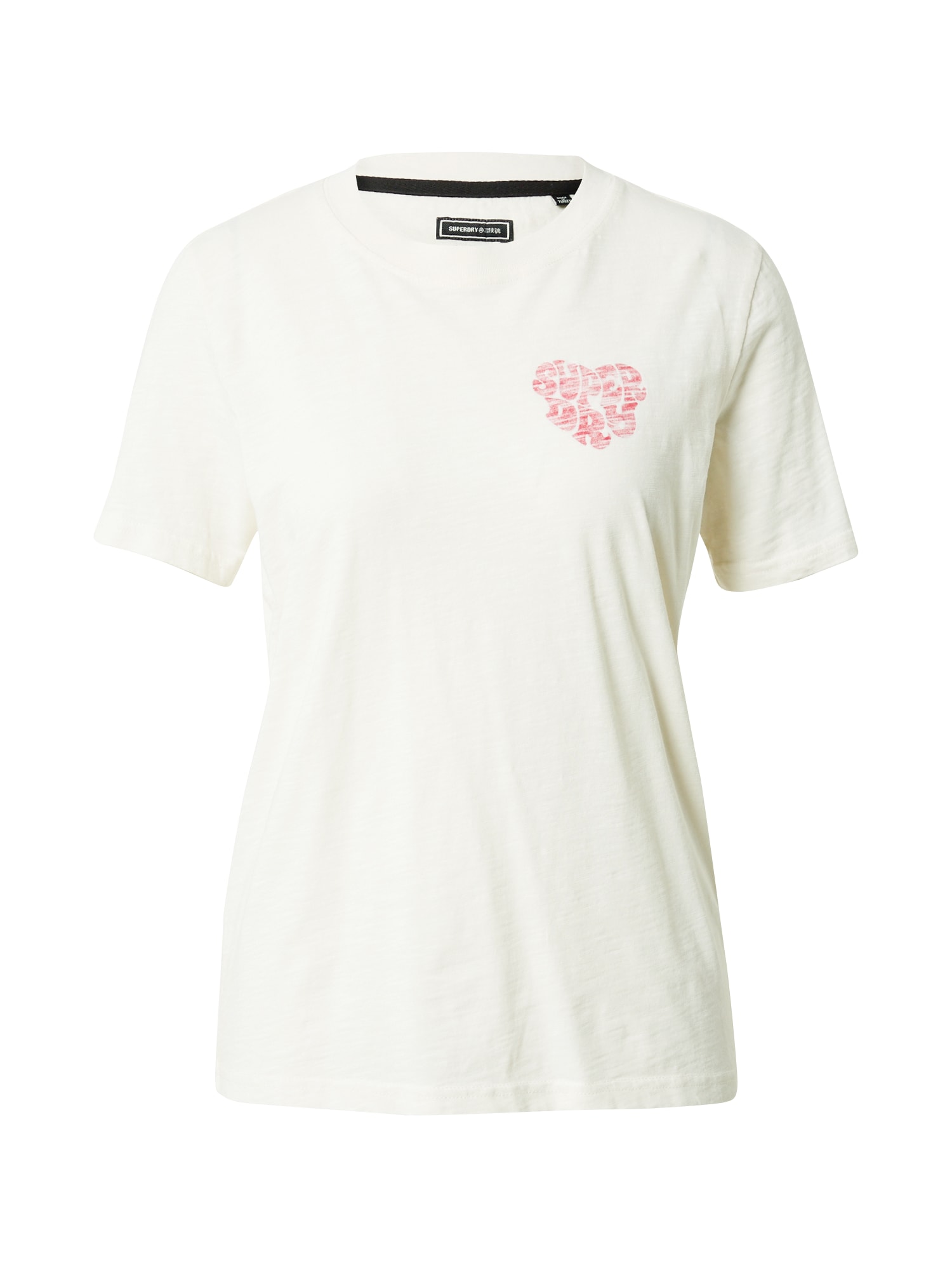 Superdry Majica  kremna / rdeča
