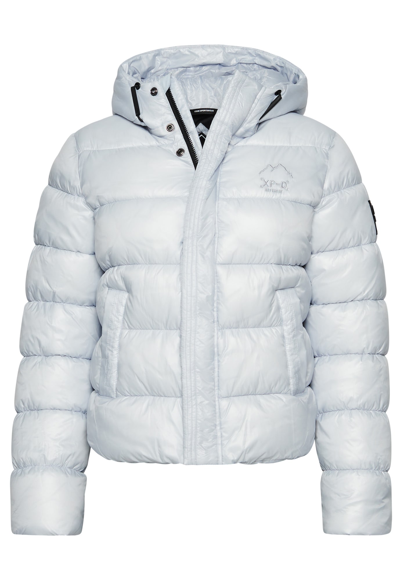 Superdry Zimska jakna  svetlo siva / črna / off-bela