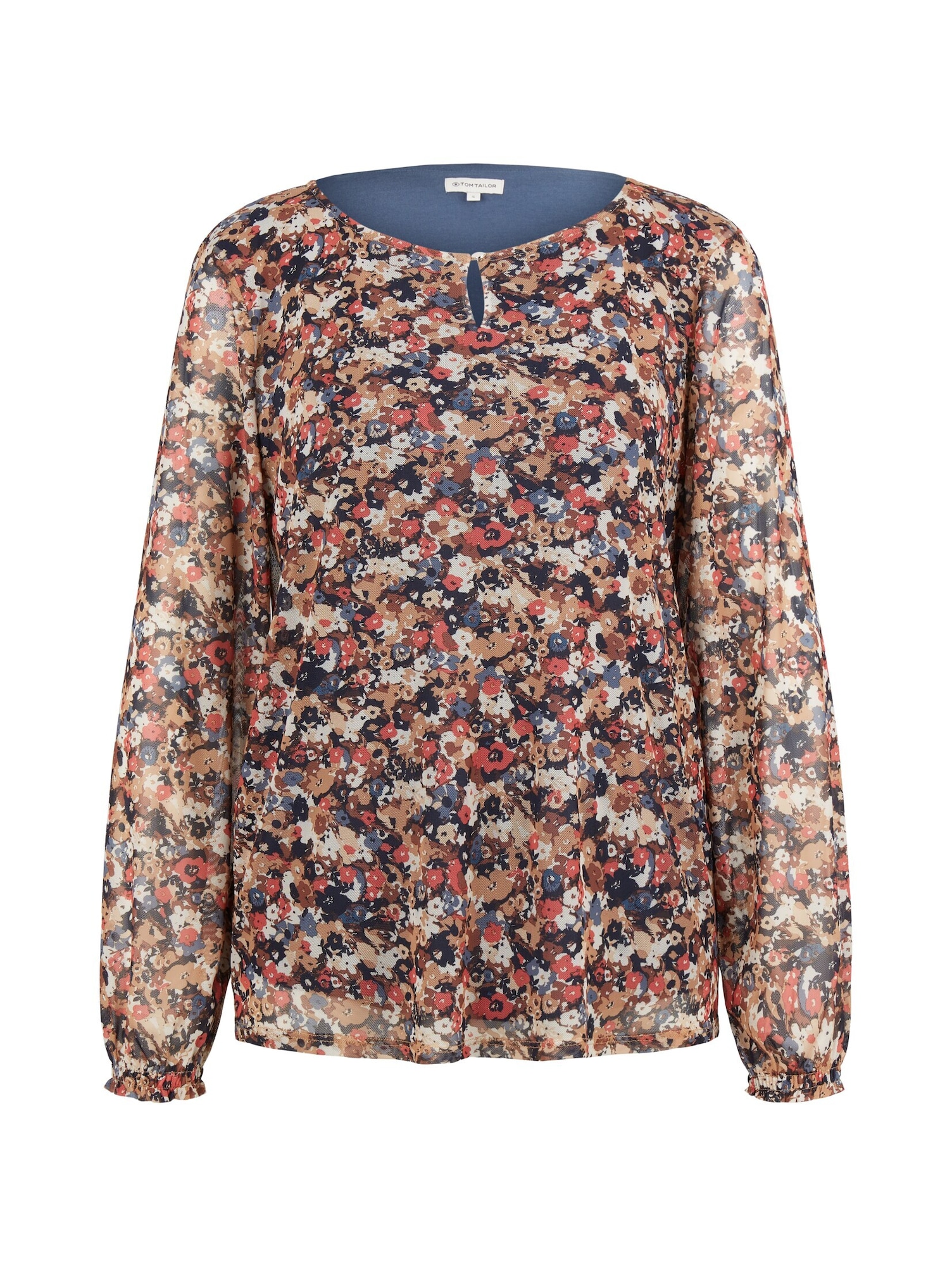 TOM TAILOR Bluza  bež / marine / nočno modra / melona