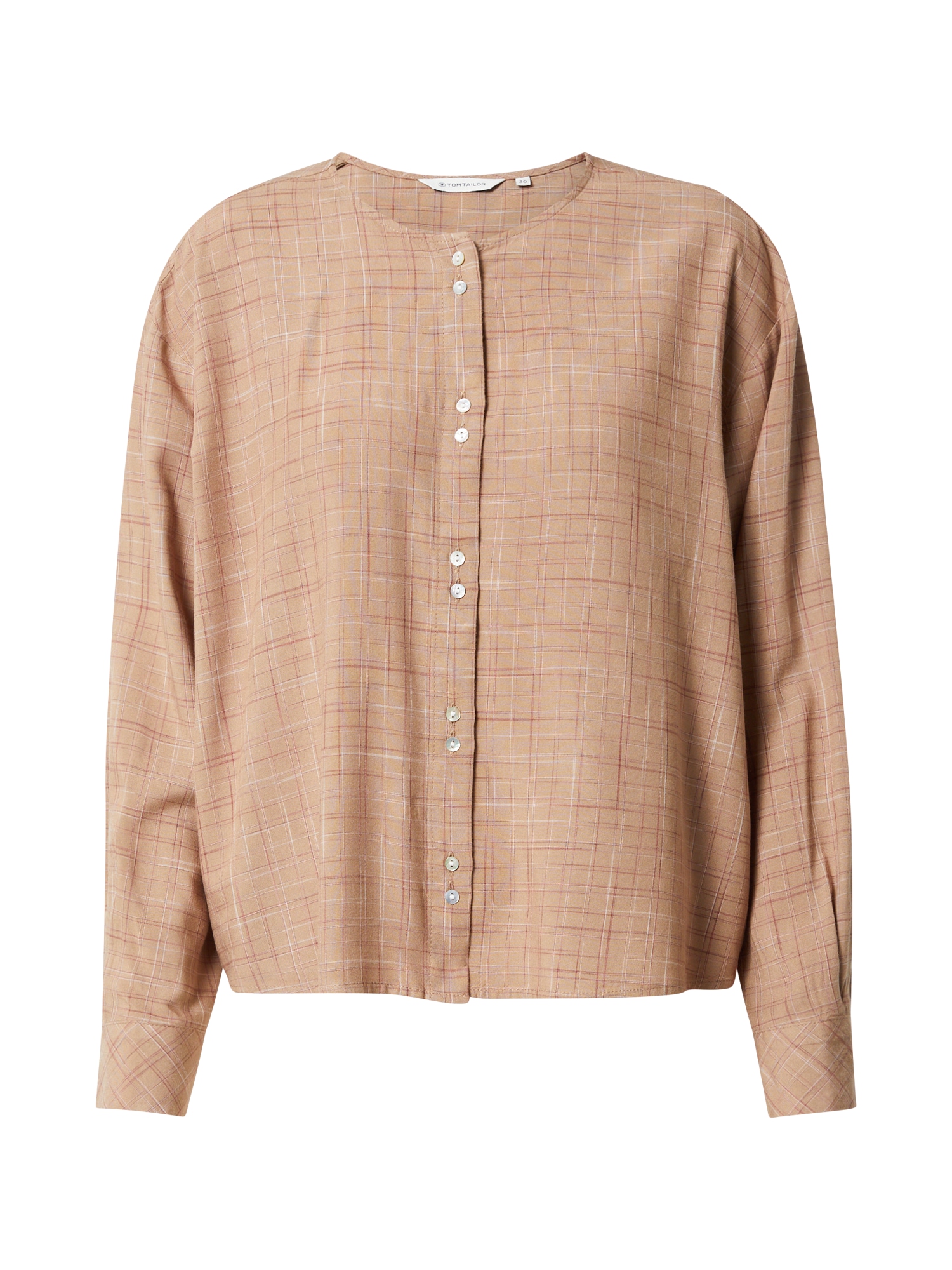 TOM TAILOR Bluza  bež / temno bež / bela