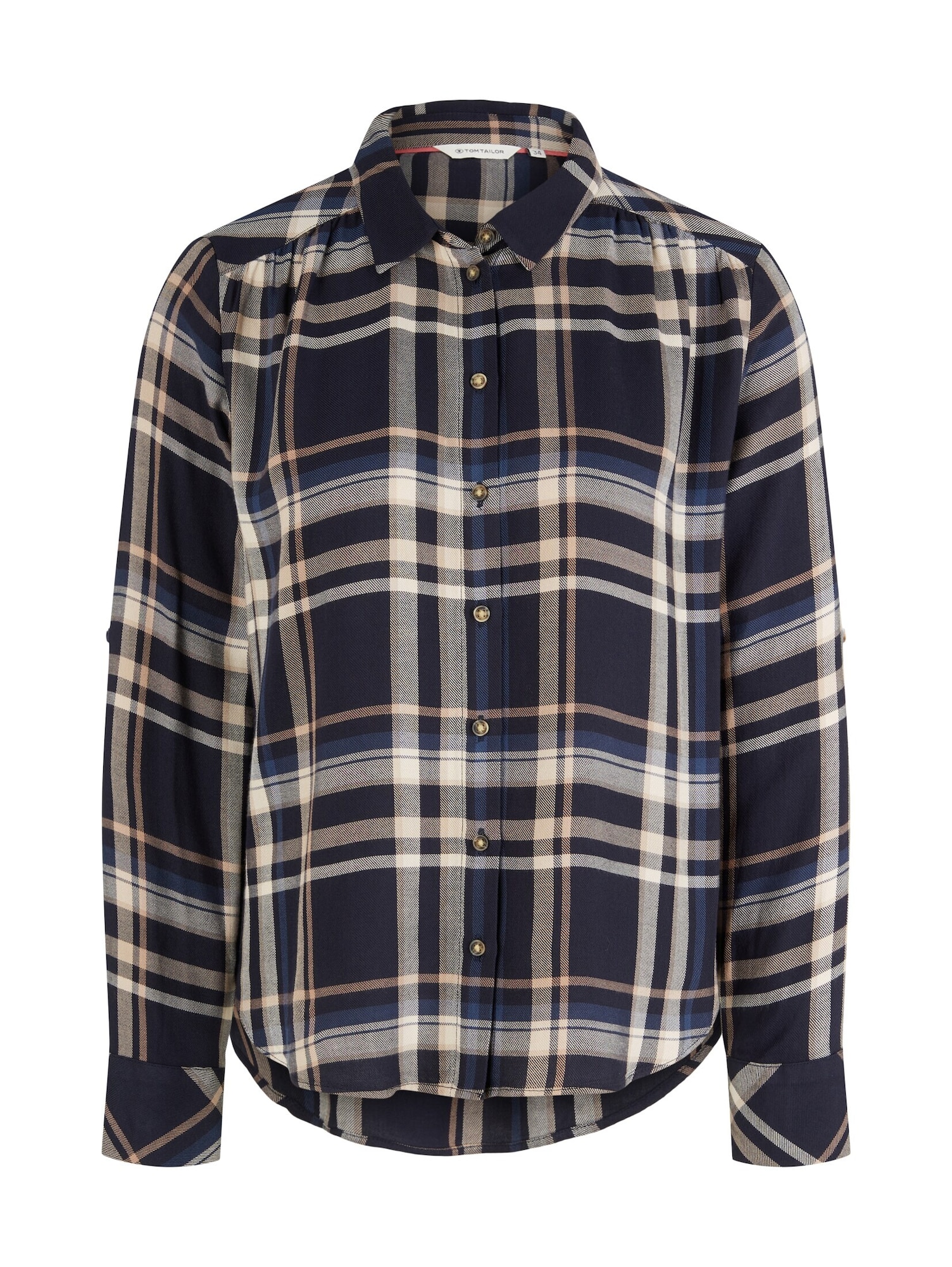 TOM TAILOR Bluza  pesek / mornarska / bela