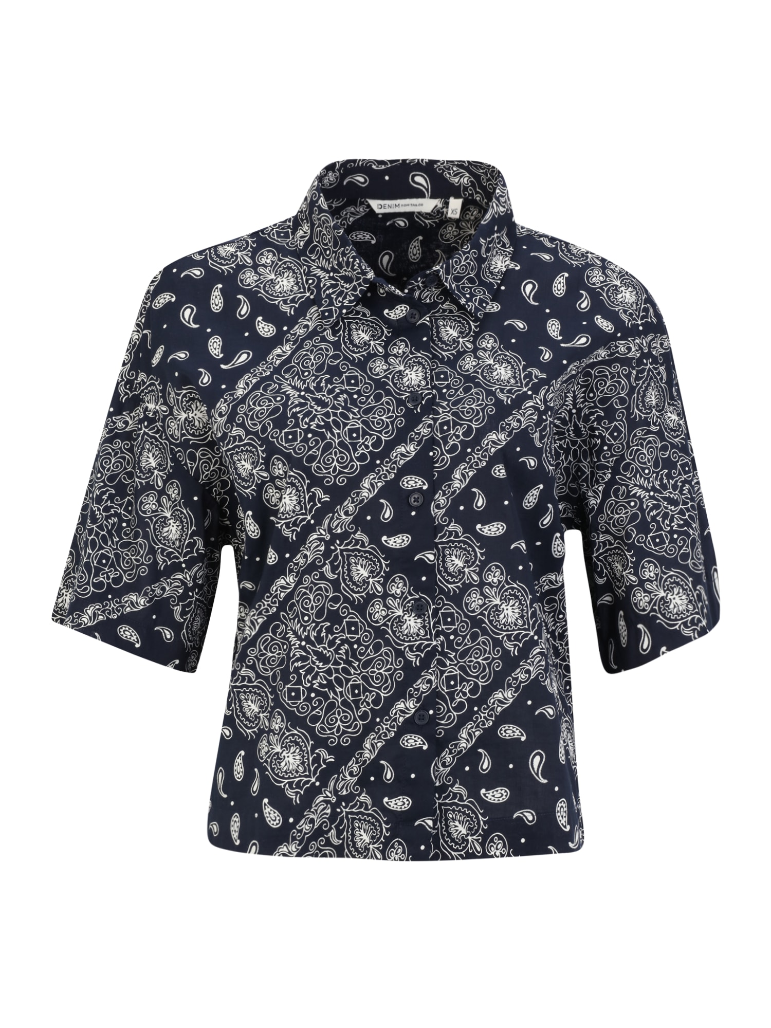 TOM TAILOR DENIM Bluza  nočno modra / bela