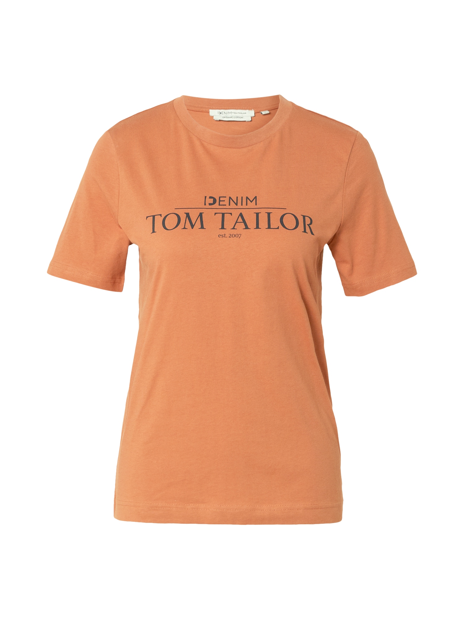 TOM TAILOR DENIM Majica  temno oranžna / črna