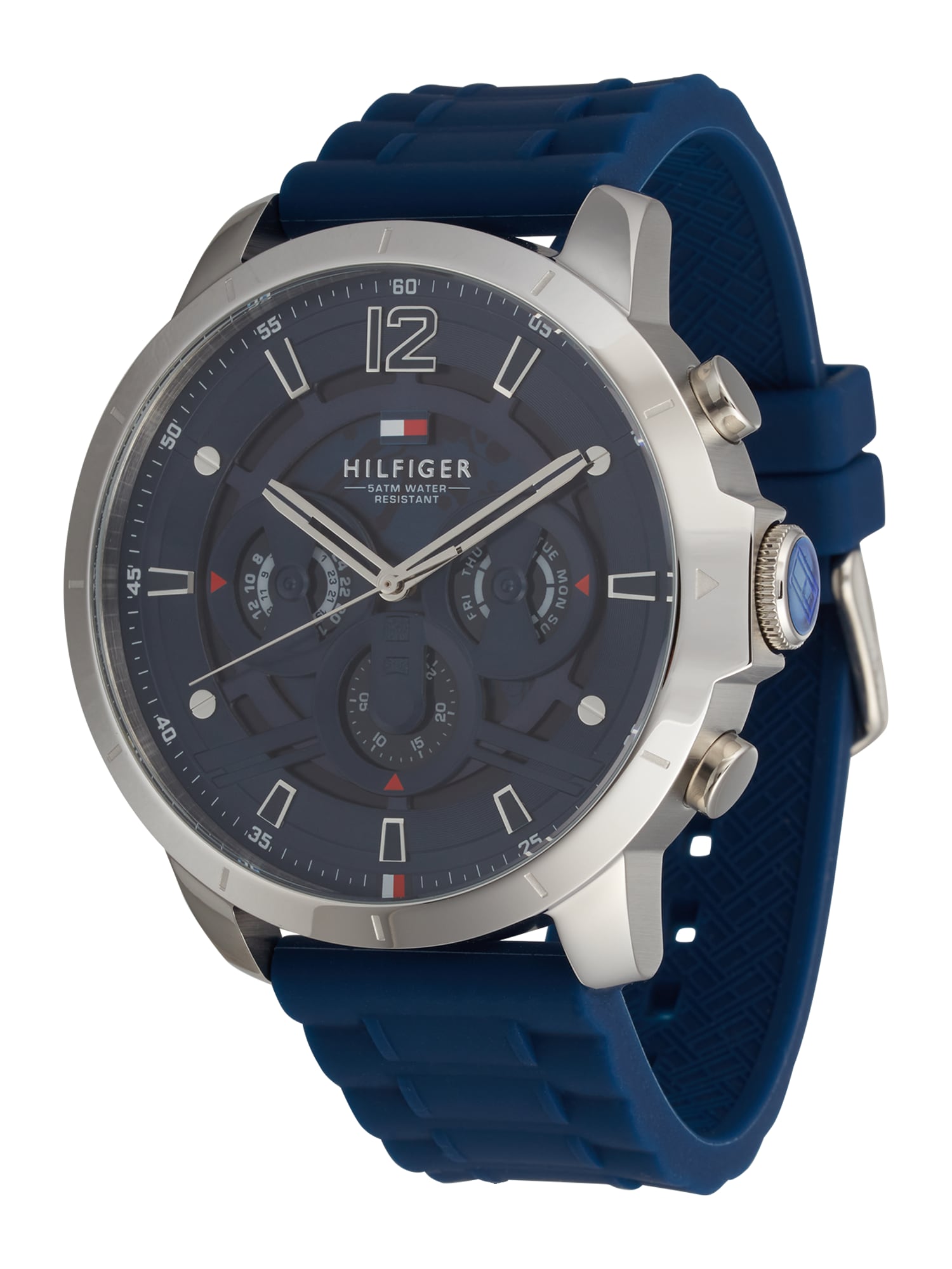 TOMMY HILFIGER Analogna ura  modra / rdeča / srebrna