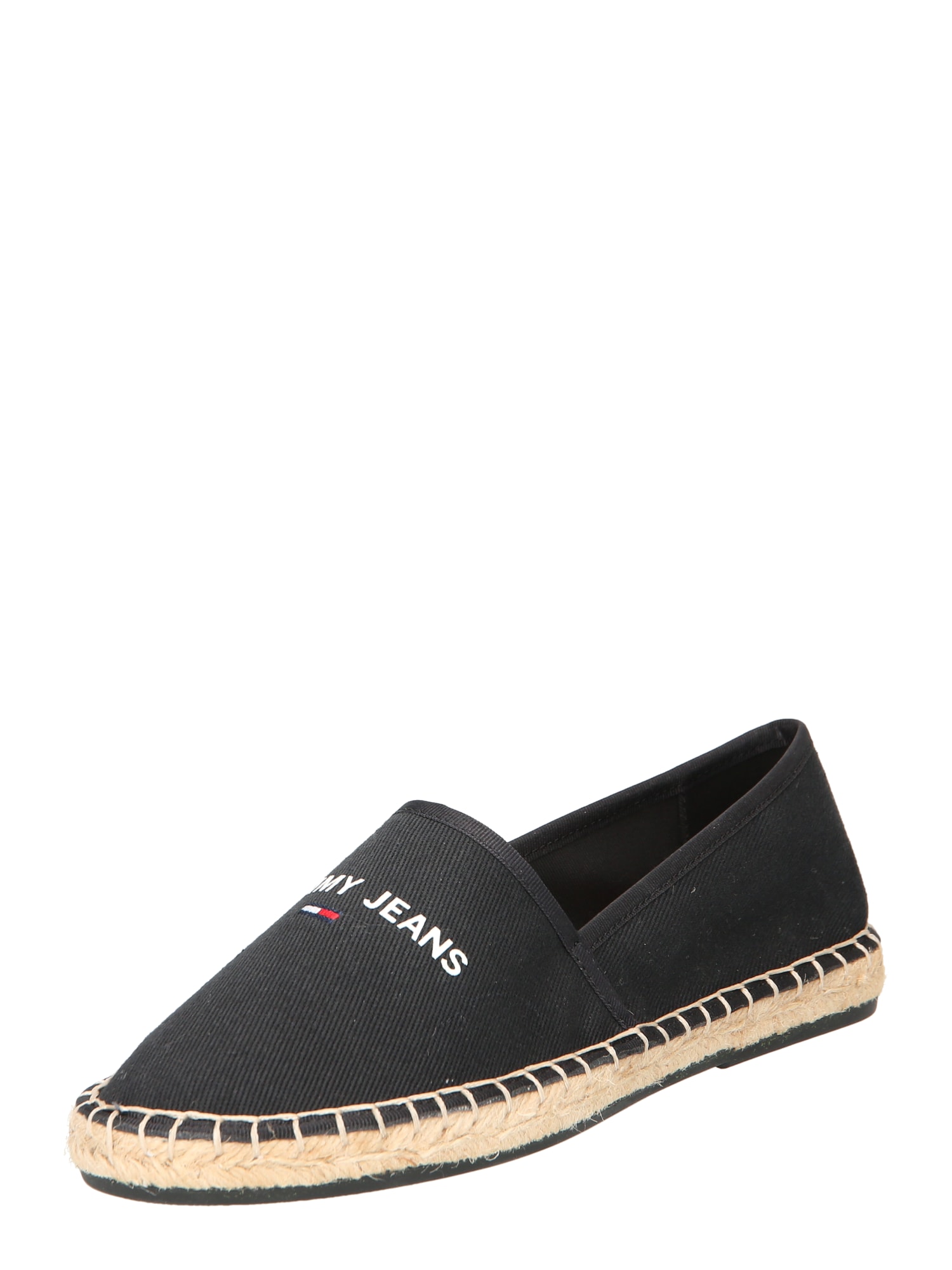 Tommy Jeans Espadrile  črna / bela