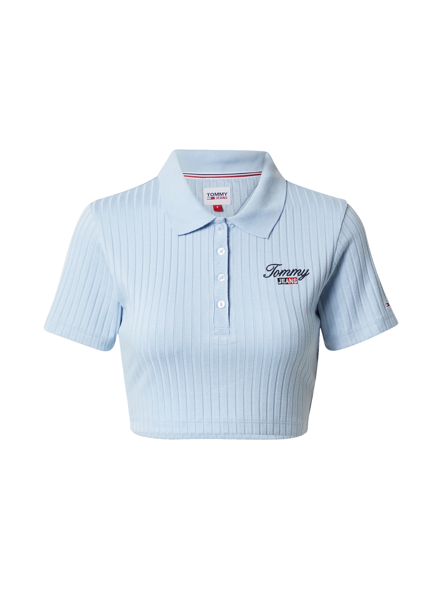 Tommy Jeans Majica  svetlo modra / rdeča / črna / bela