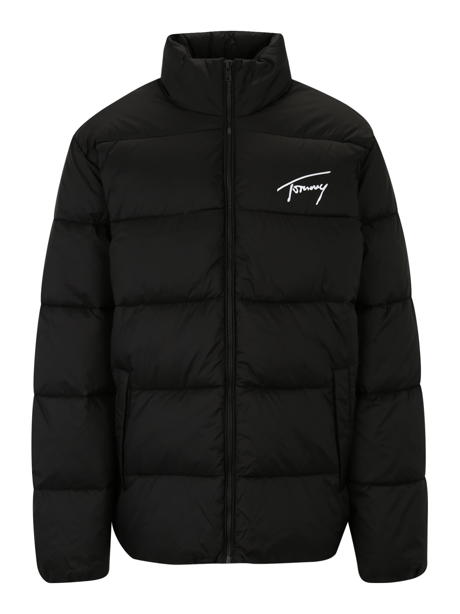 Tommy Jeans Plus Prehodna jakna  črna / bela
