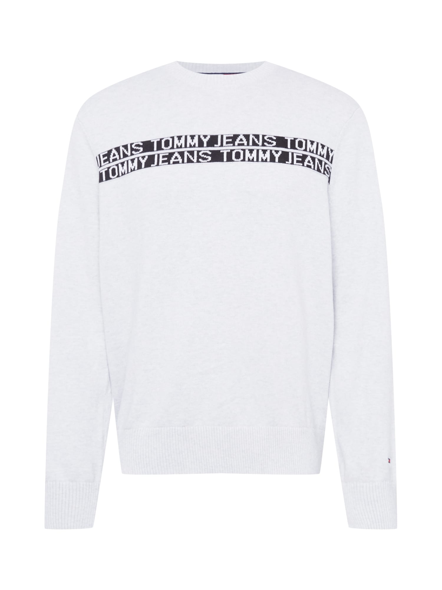 Tommy Jeans Pulover  svetlo siva / črna