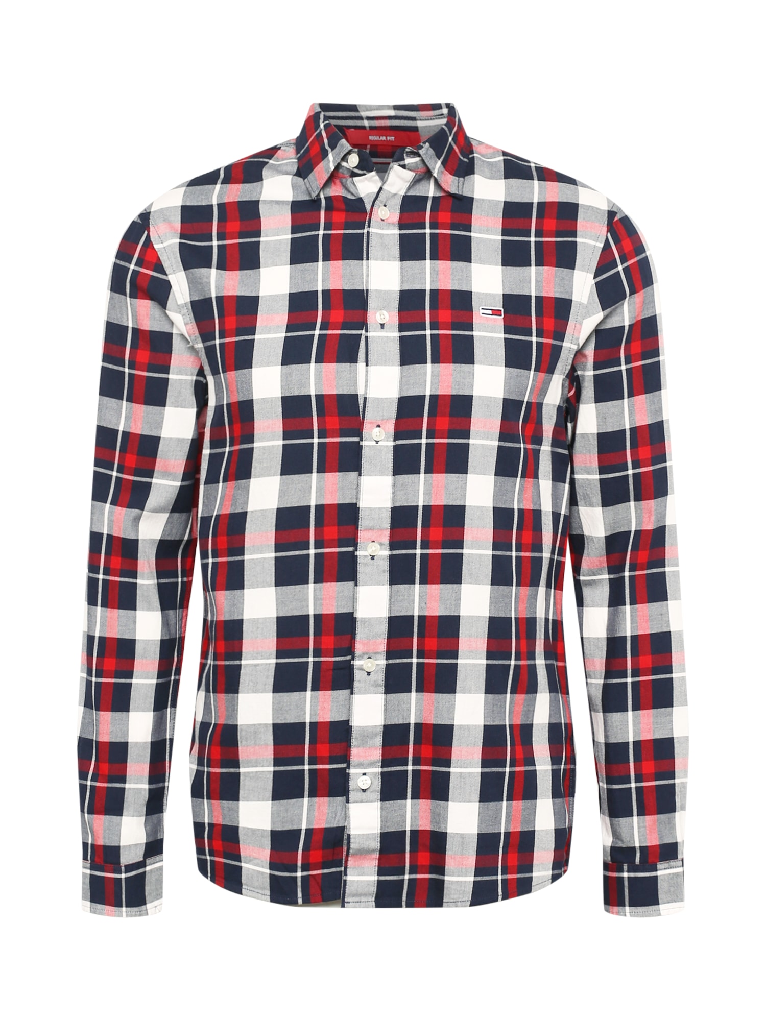 Tommy Jeans Srajca  temno modra / rdeča / bela