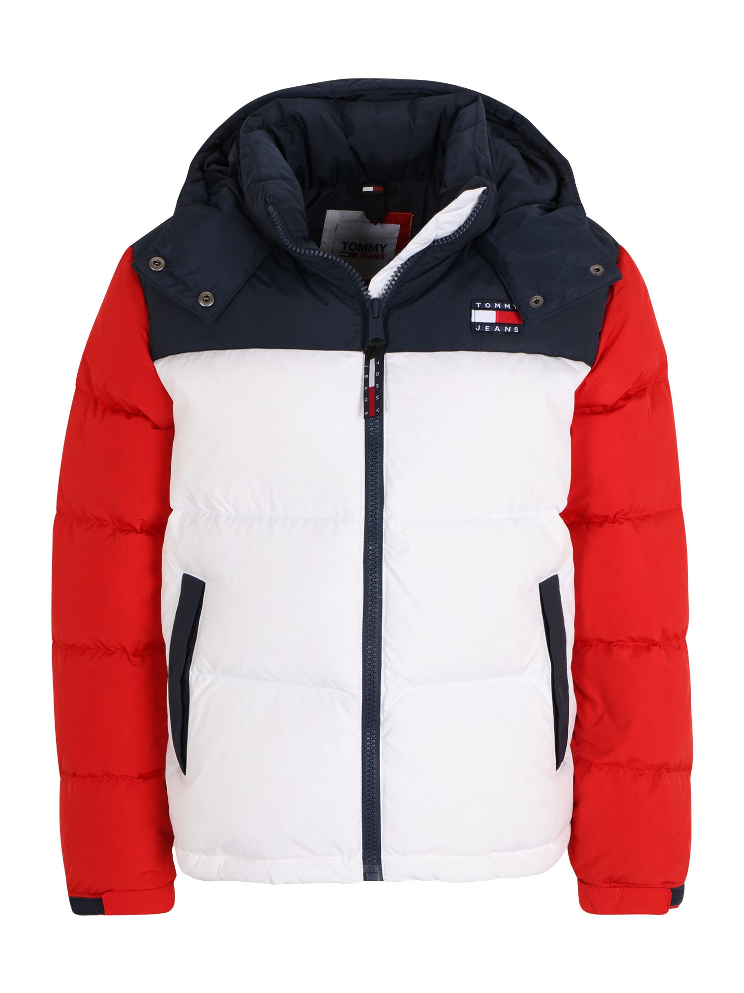 Tommy Jeans Zimska jakna 'ALASKA'  mornarska / rdeča / bela