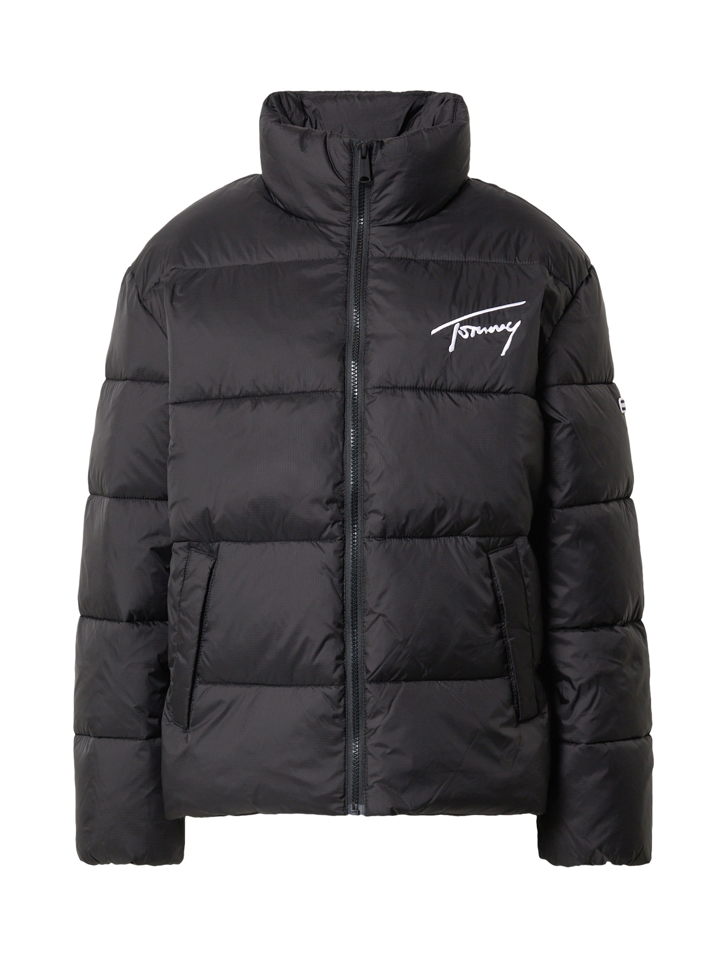 Tommy Jeans Zimska jakna  črna / bela