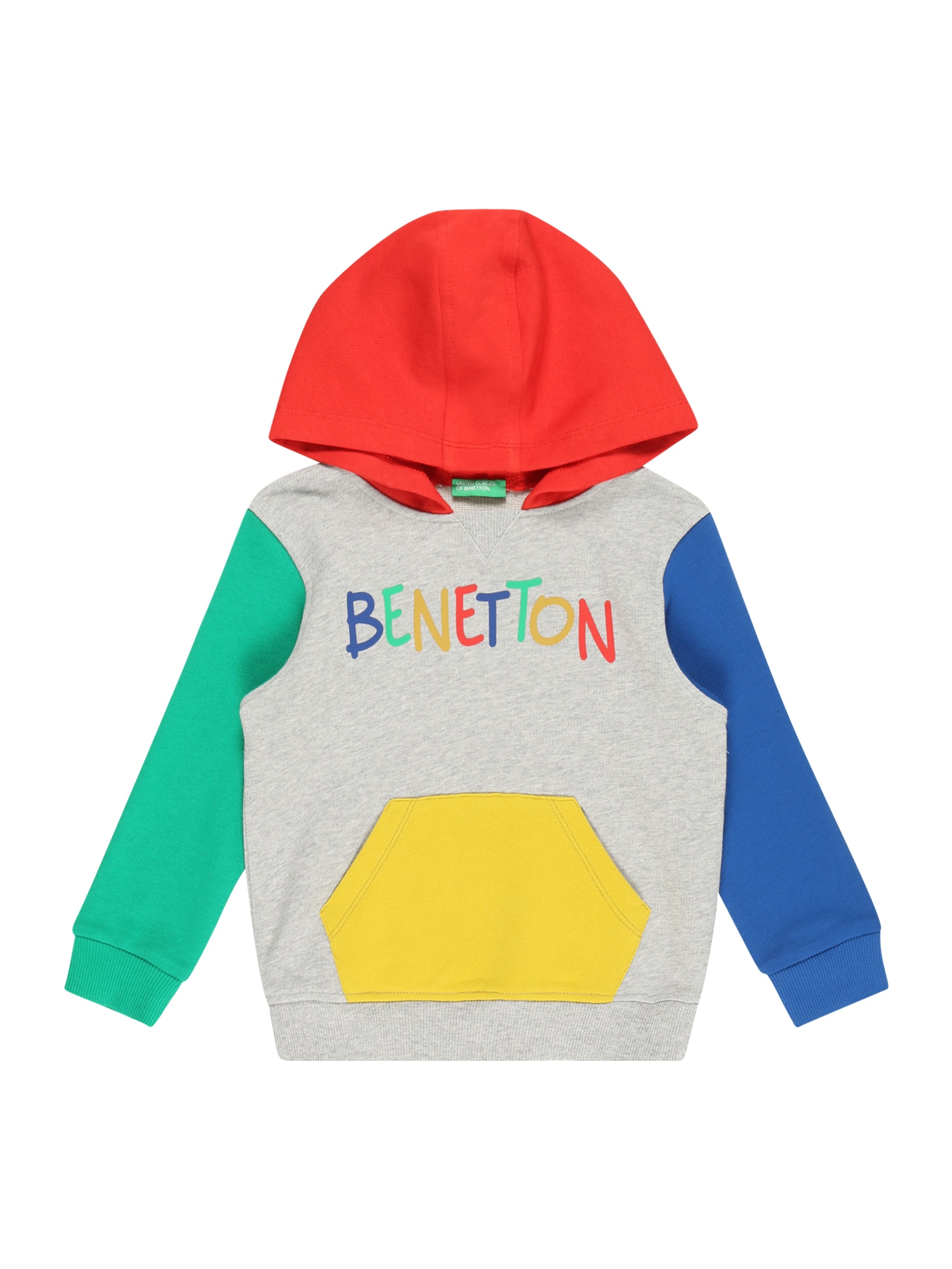 UNITED COLORS OF BENETTON Majica  kraljevo modra / rumena / pegasto siva / rdeča