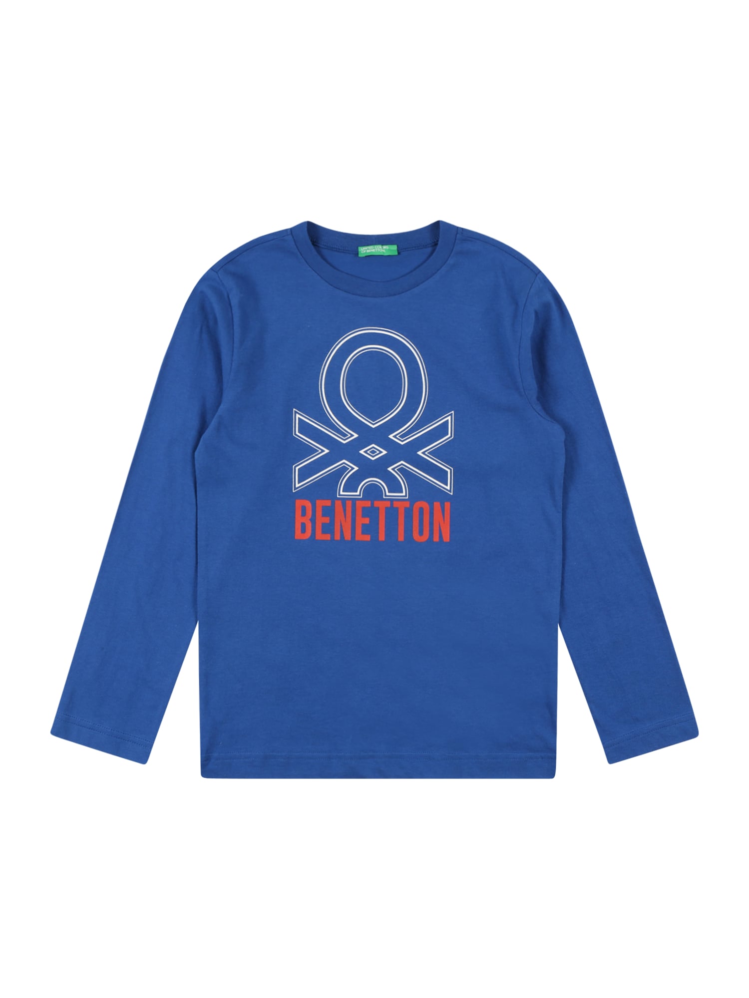 UNITED COLORS OF BENETTON Majica  modra / temno oranžna / bela