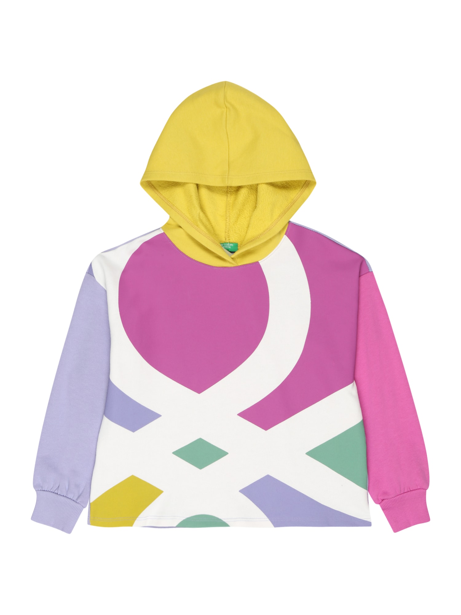 UNITED COLORS OF BENETTON Majica  rumena / zelena / lila / bela