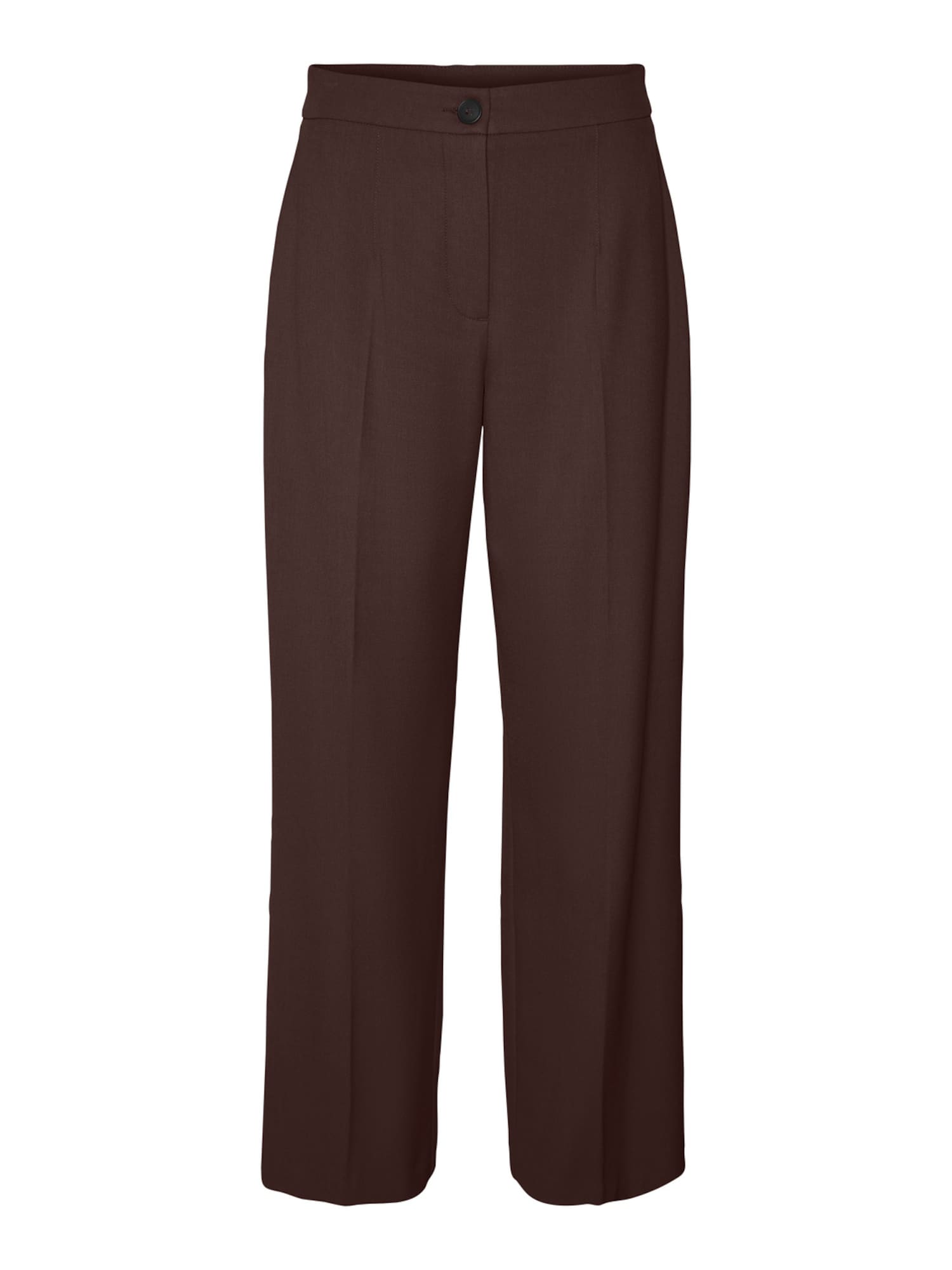 VERO MODA Hlače na rob  temno rjava