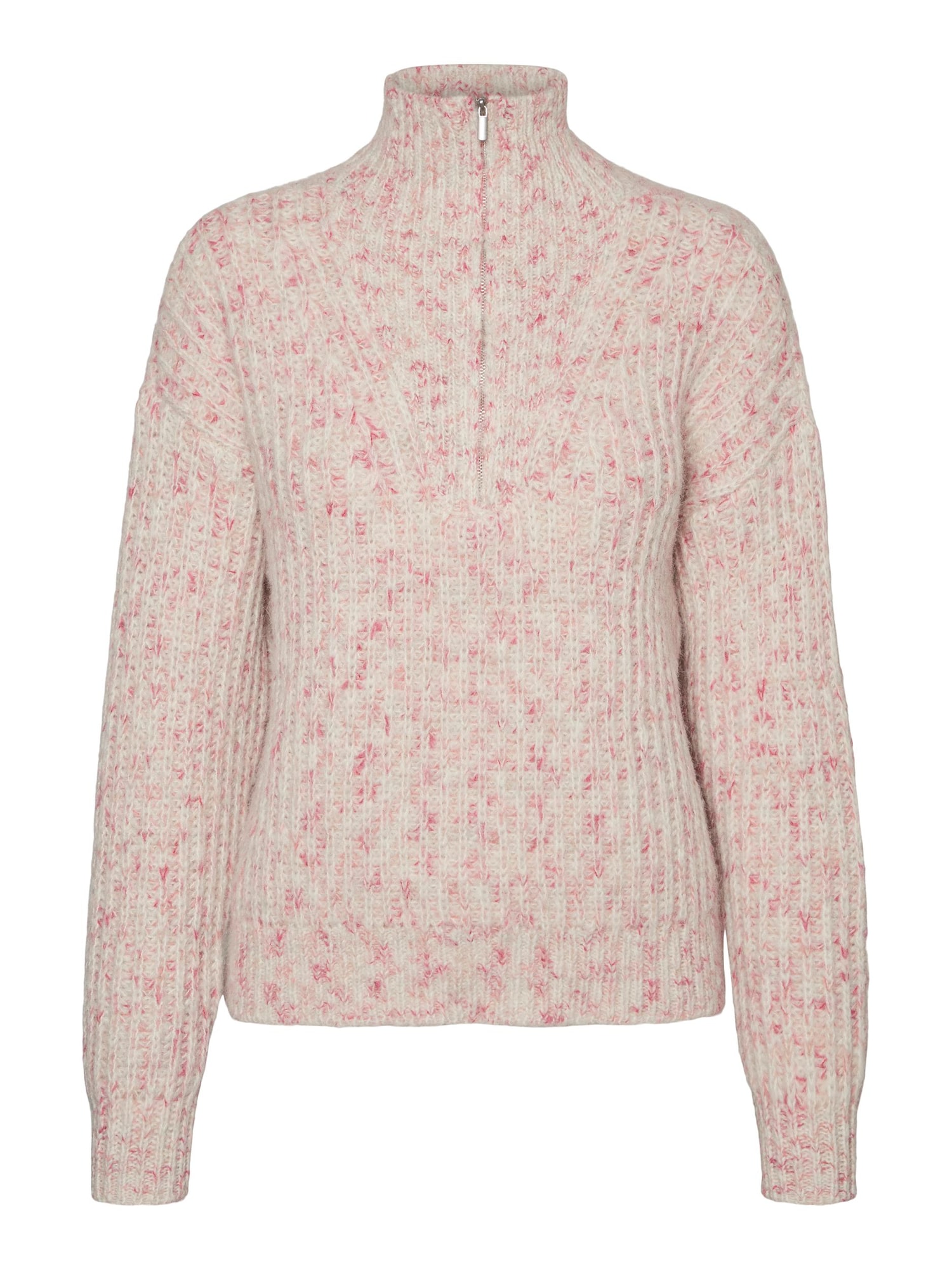 VERO MODA Pulover 'CLAUDIA'  kremna / fuksija / puder
