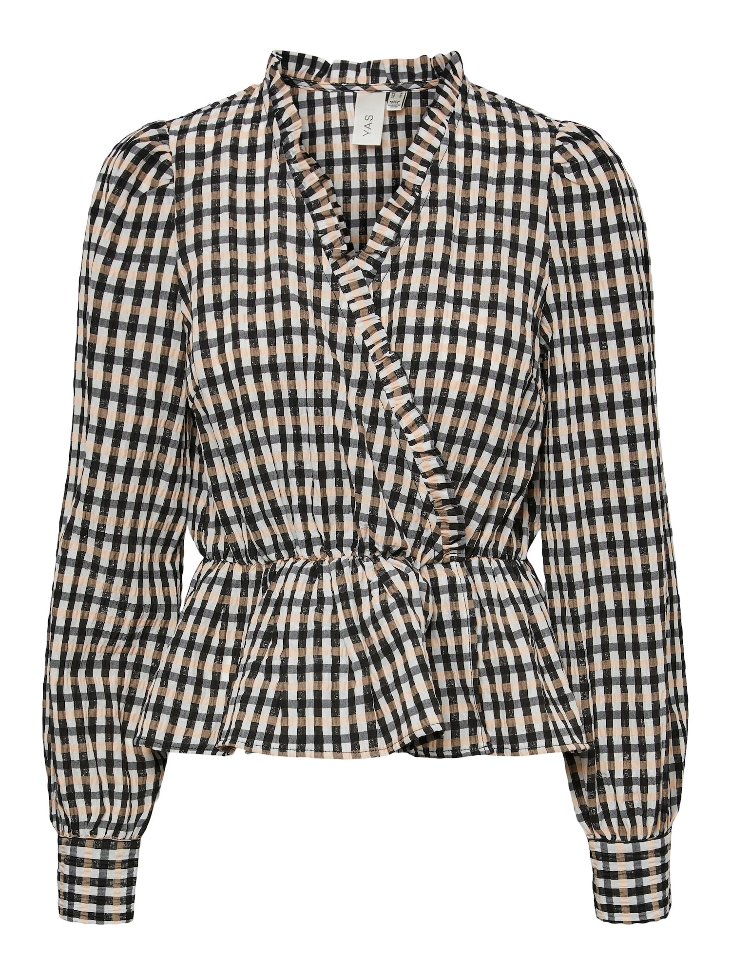 Y.A.S Bluza 'Agga'  svetlo rjava / črna / bela