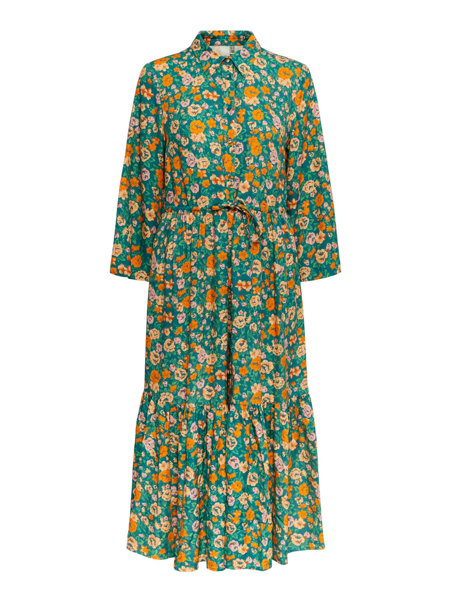 Y.A.S Dolga srajca 'Apri'  moder denim / zelena / temno oranžna / roza