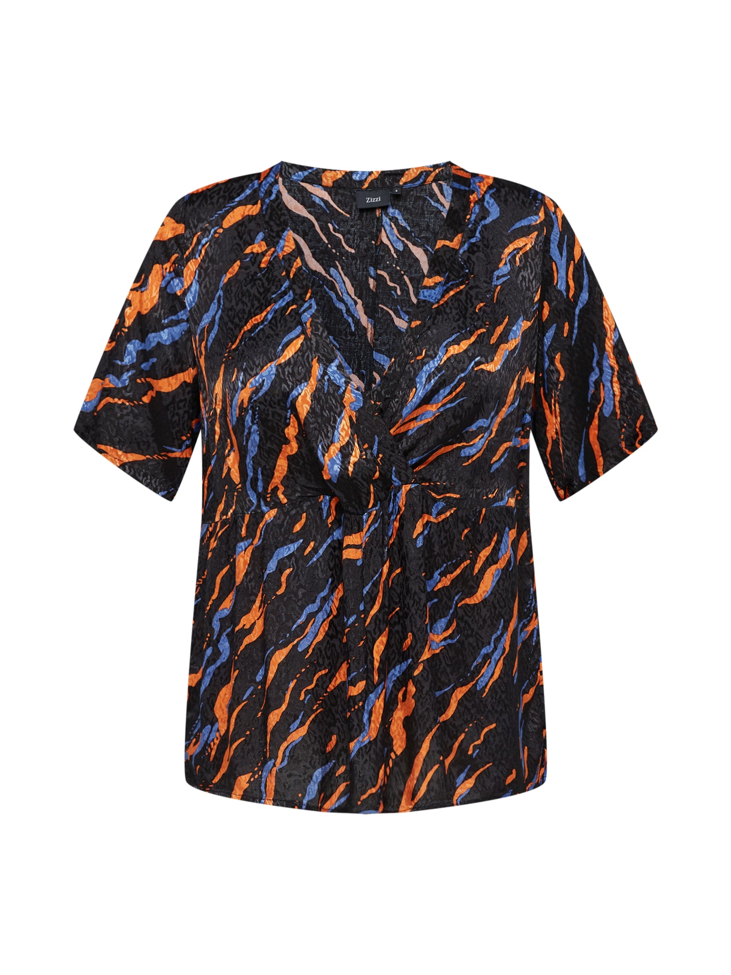 Zizzi Bluza 'IRVANA'  modra / temno oranžna / črna