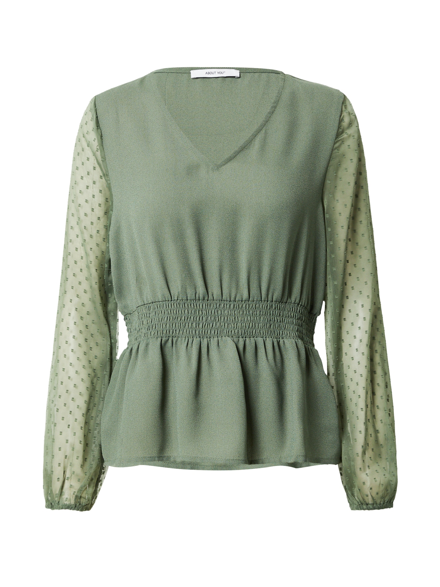 ABOUT YOU Bluza 'Florence'  temno siva / pastelno zelena