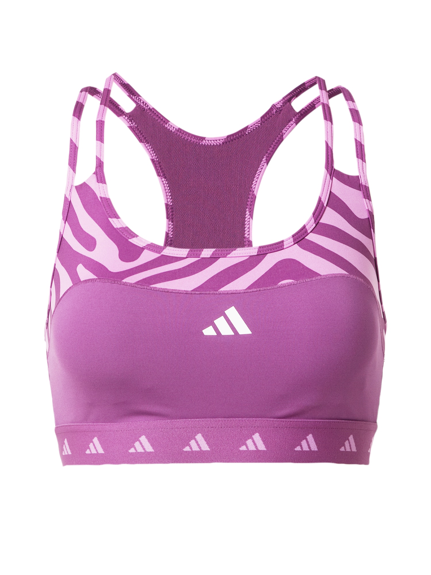 ADIDAS PERFORMANCE Športni nederček  lila / sivka / bela