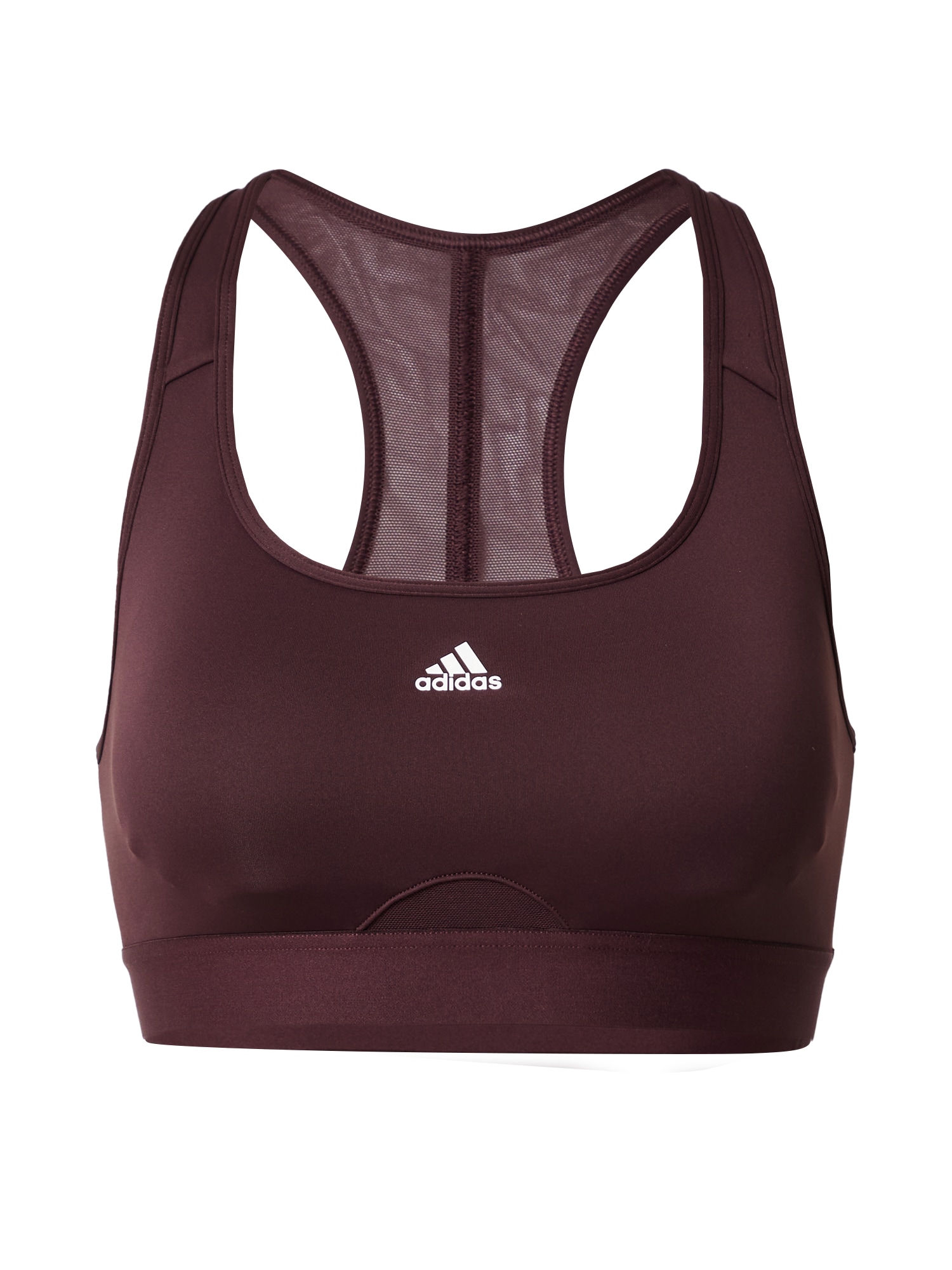 ADIDAS PERFORMANCE Športni nederček  rjava / bela