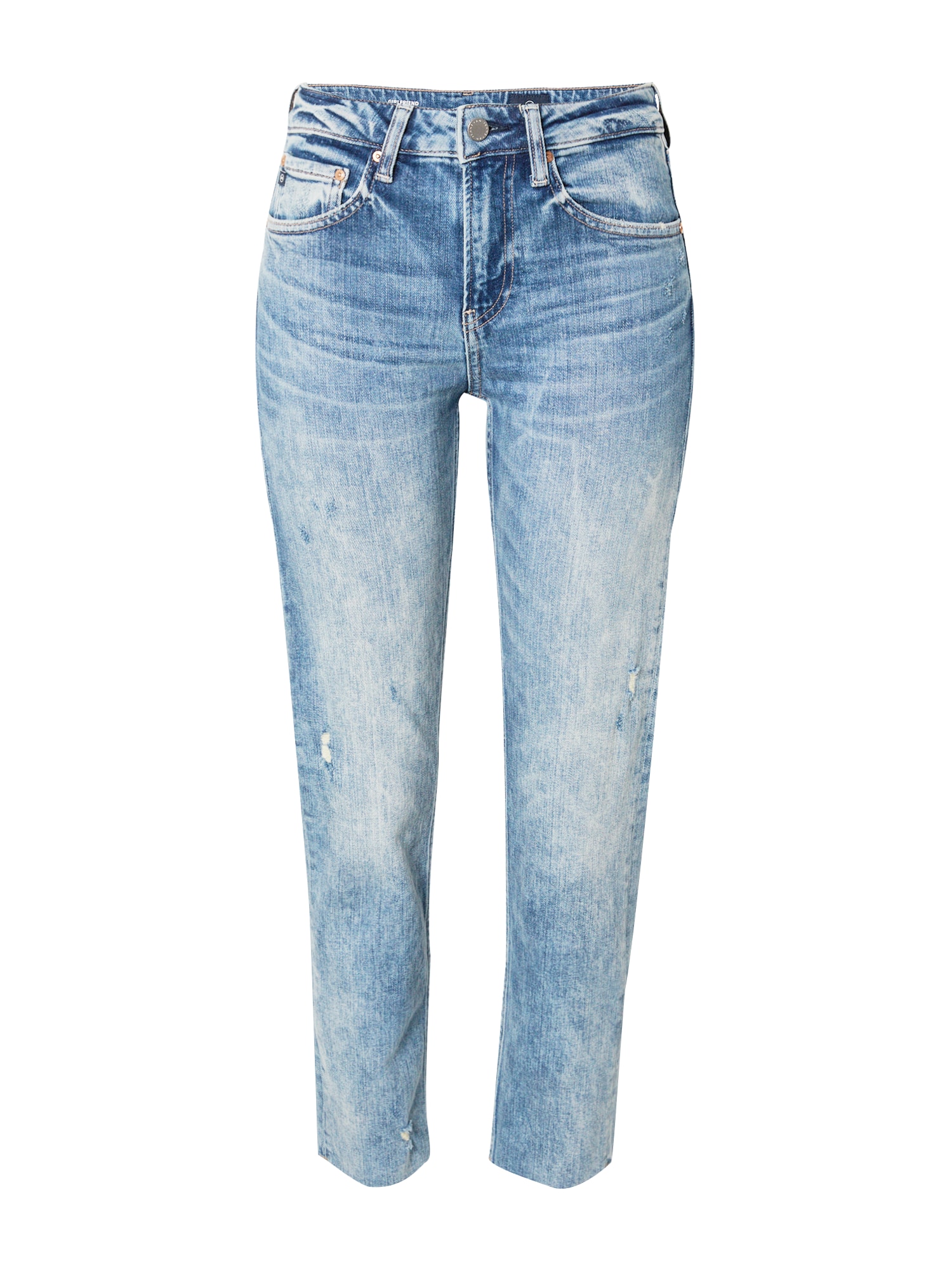 AG Jeans Kavbojke 'Girlfriend Midrise Relaxt Slim'  moder denim