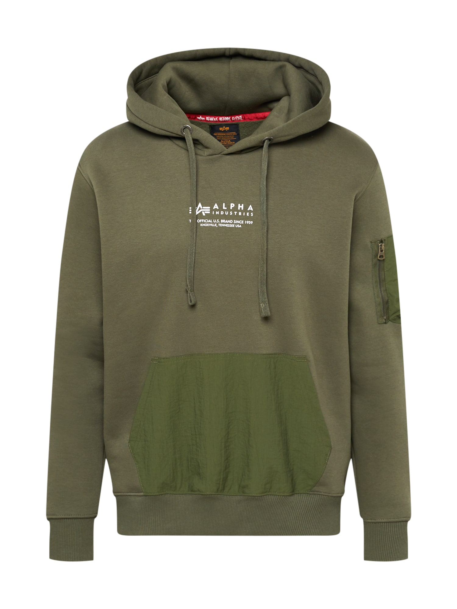 ALPHA INDUSTRIES Majica  zelena / oliva / off-bela