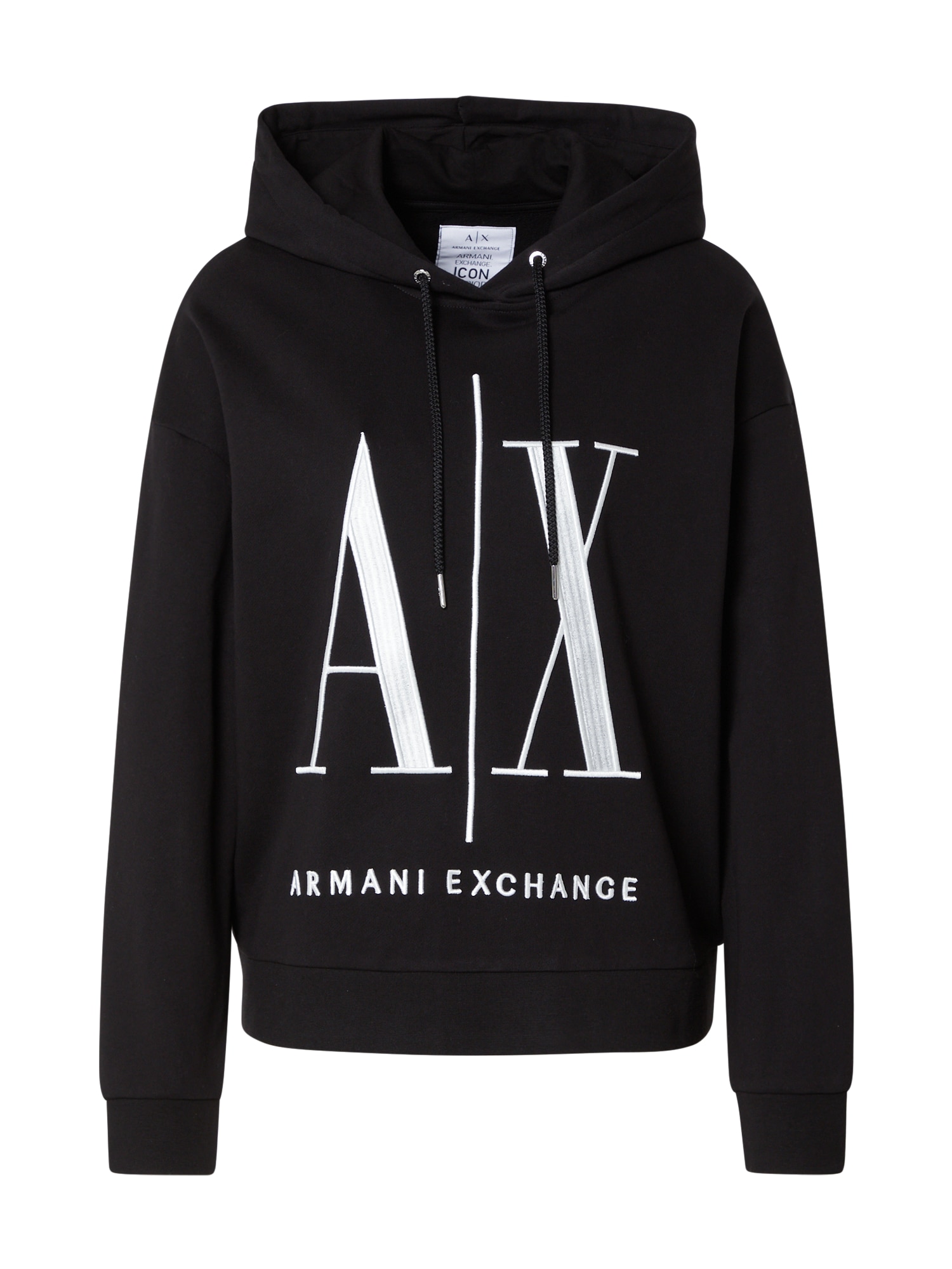 ARMANI EXCHANGE Majica 'FELPA'  črna / bela