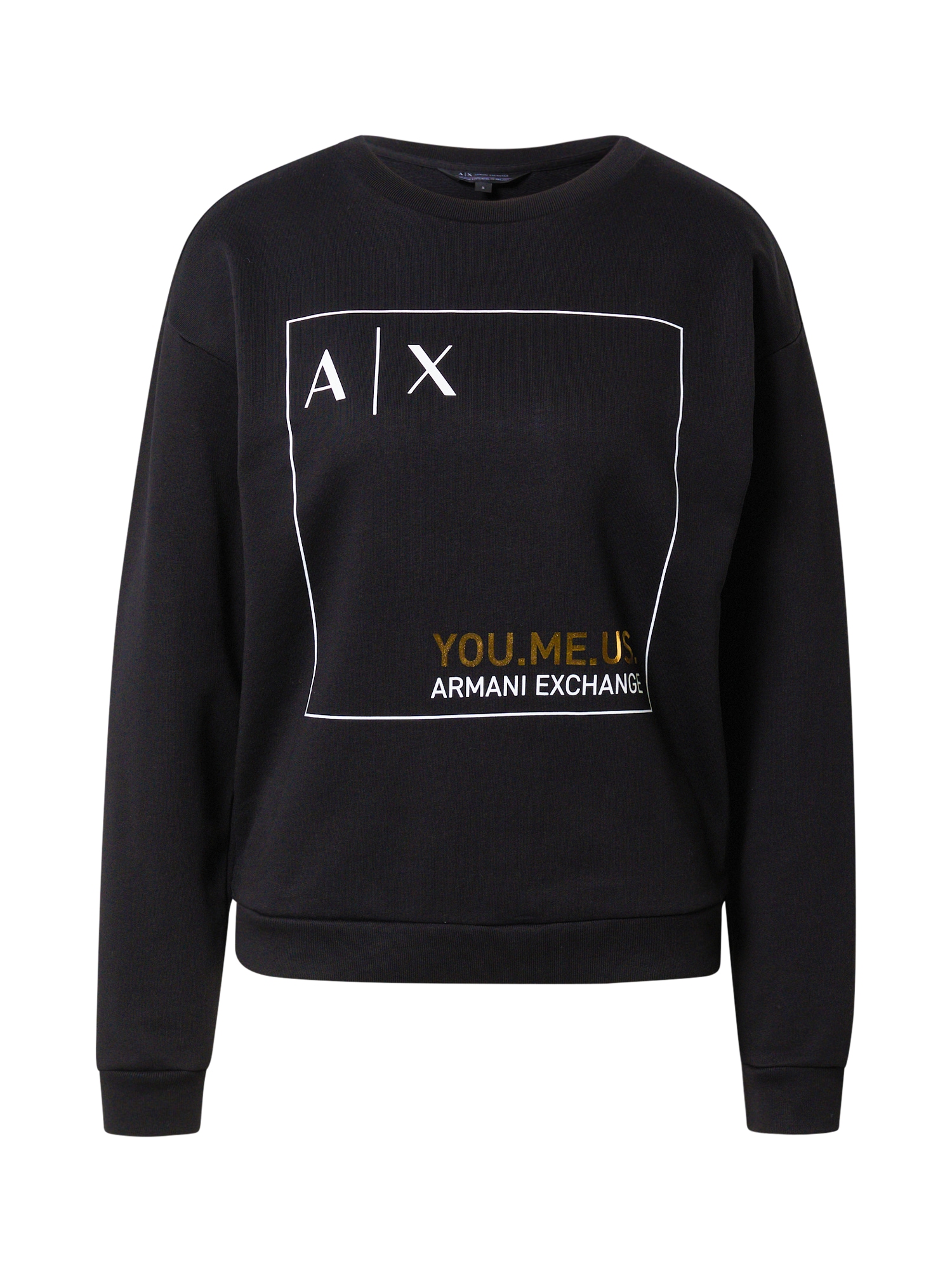 ARMANI EXCHANGE Majica  zlata / črna / bela