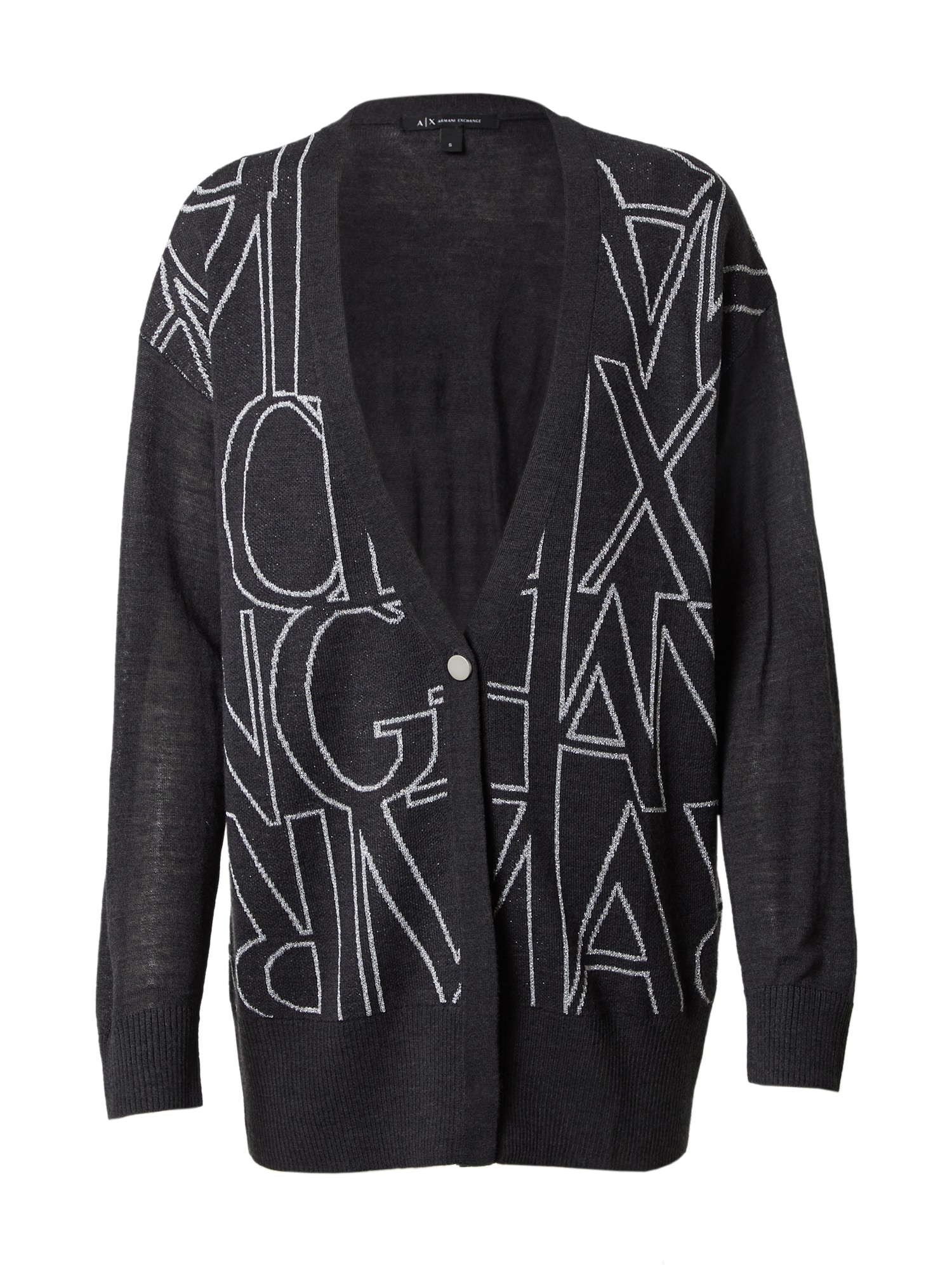 ARMANI EXCHANGE Pletena jopa  siva / črna