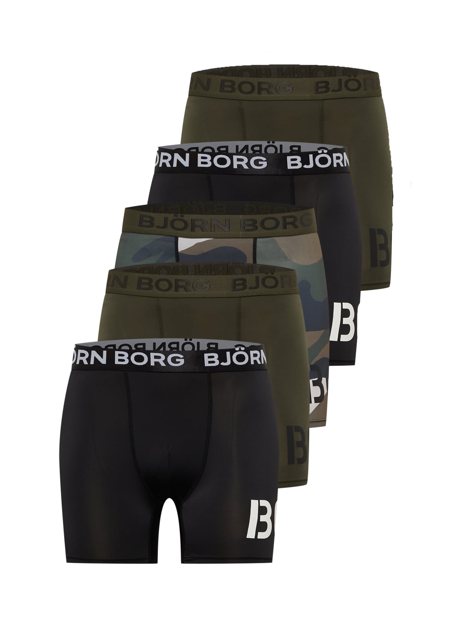 BJÖRN BORG Športne spodnjice  kaki / črna / bela