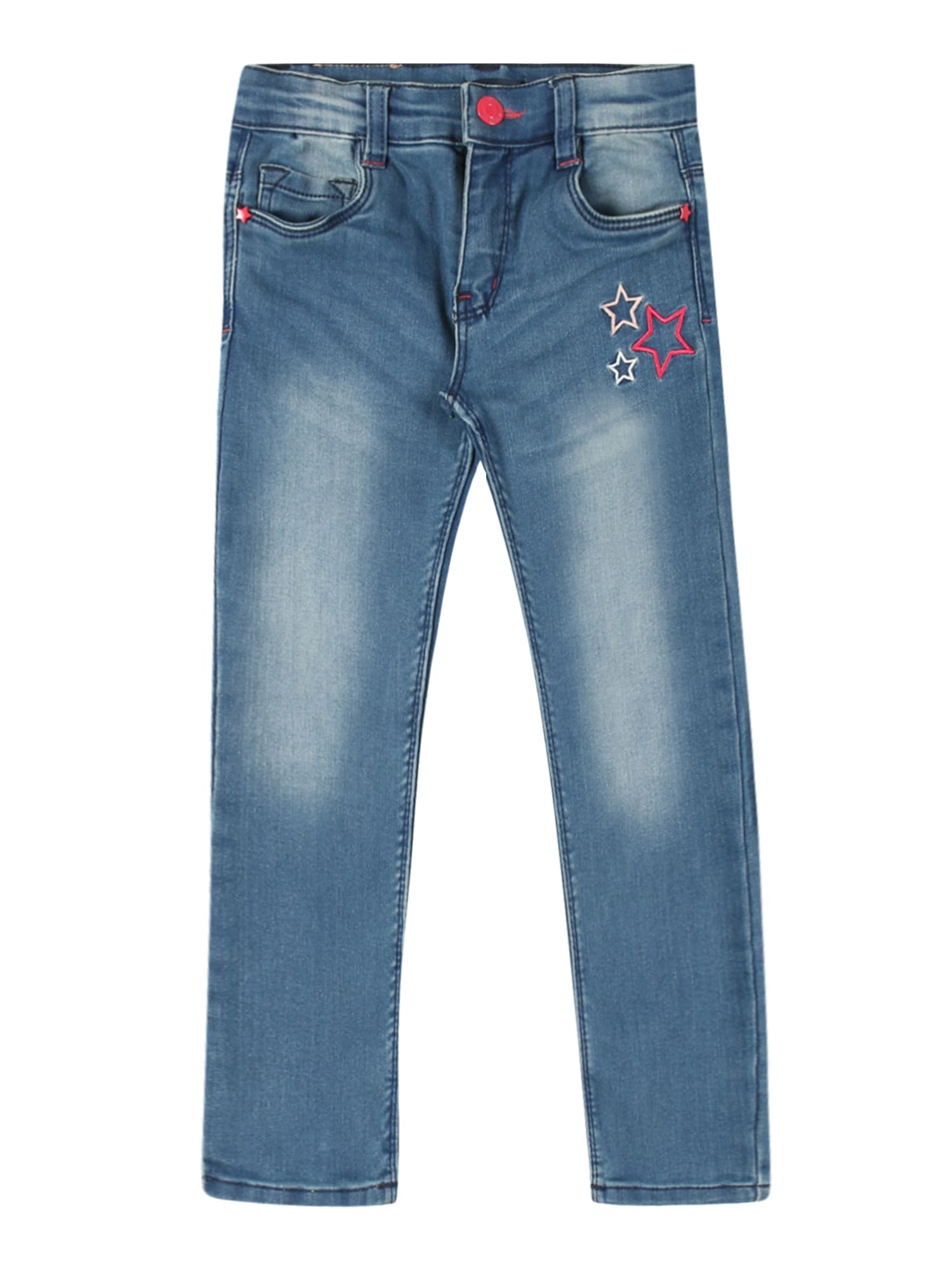 BLUE SEVEN Kavbojke  moder denim / roza / roza / bela