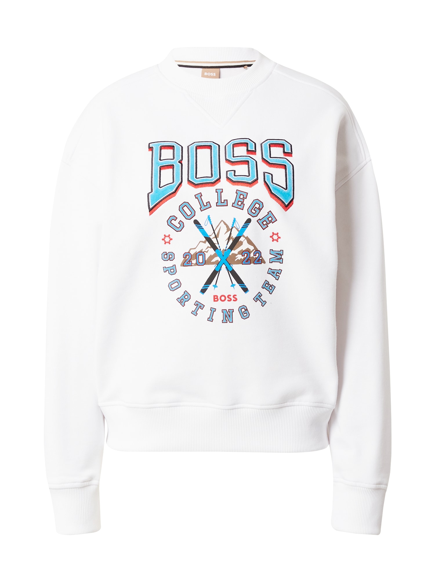 BOSS Black Majica 'Ecaisa'  brokat / žad / ognjeno rdeča / bela