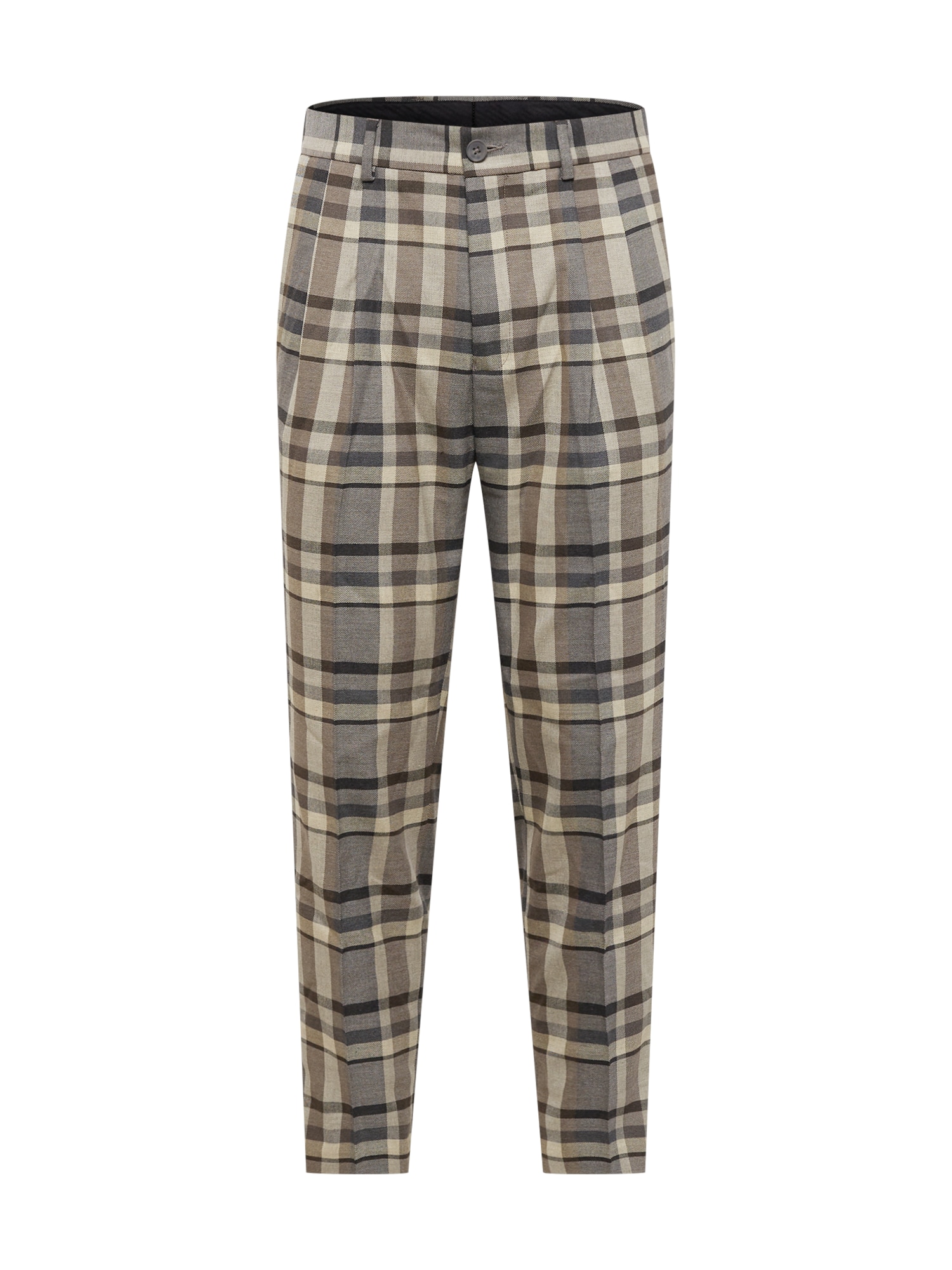 BURTON MENSWEAR LONDON Hlače  ecru / rjava / temno siva / temno siva