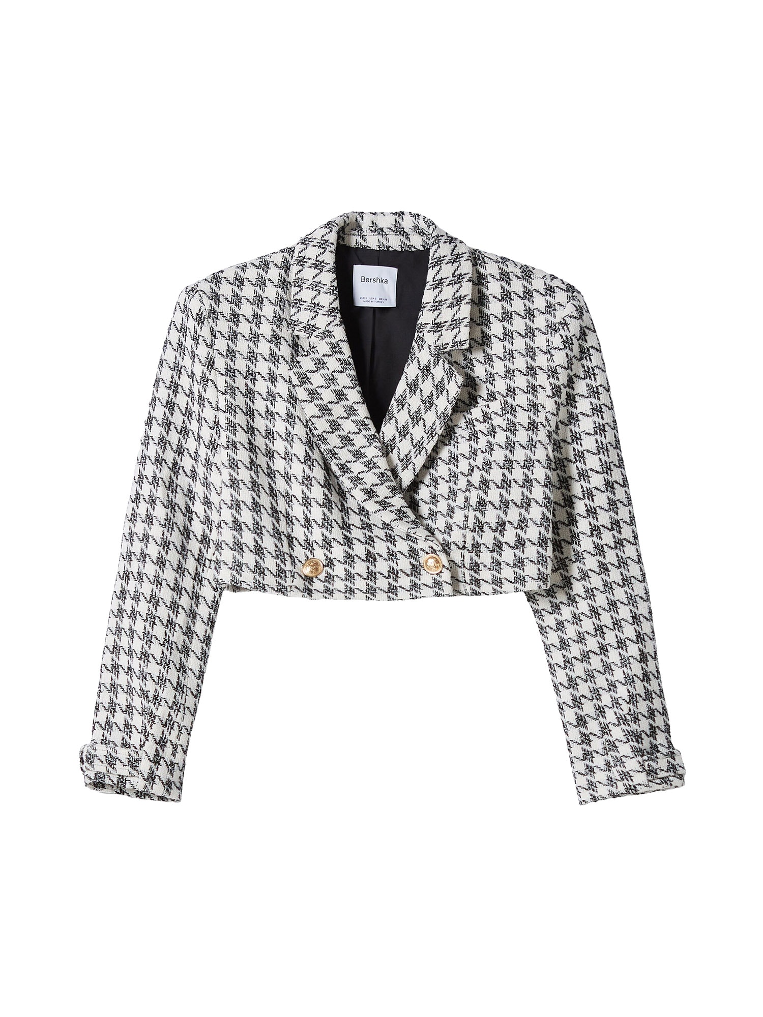 Bershka Blazer  črna / bela