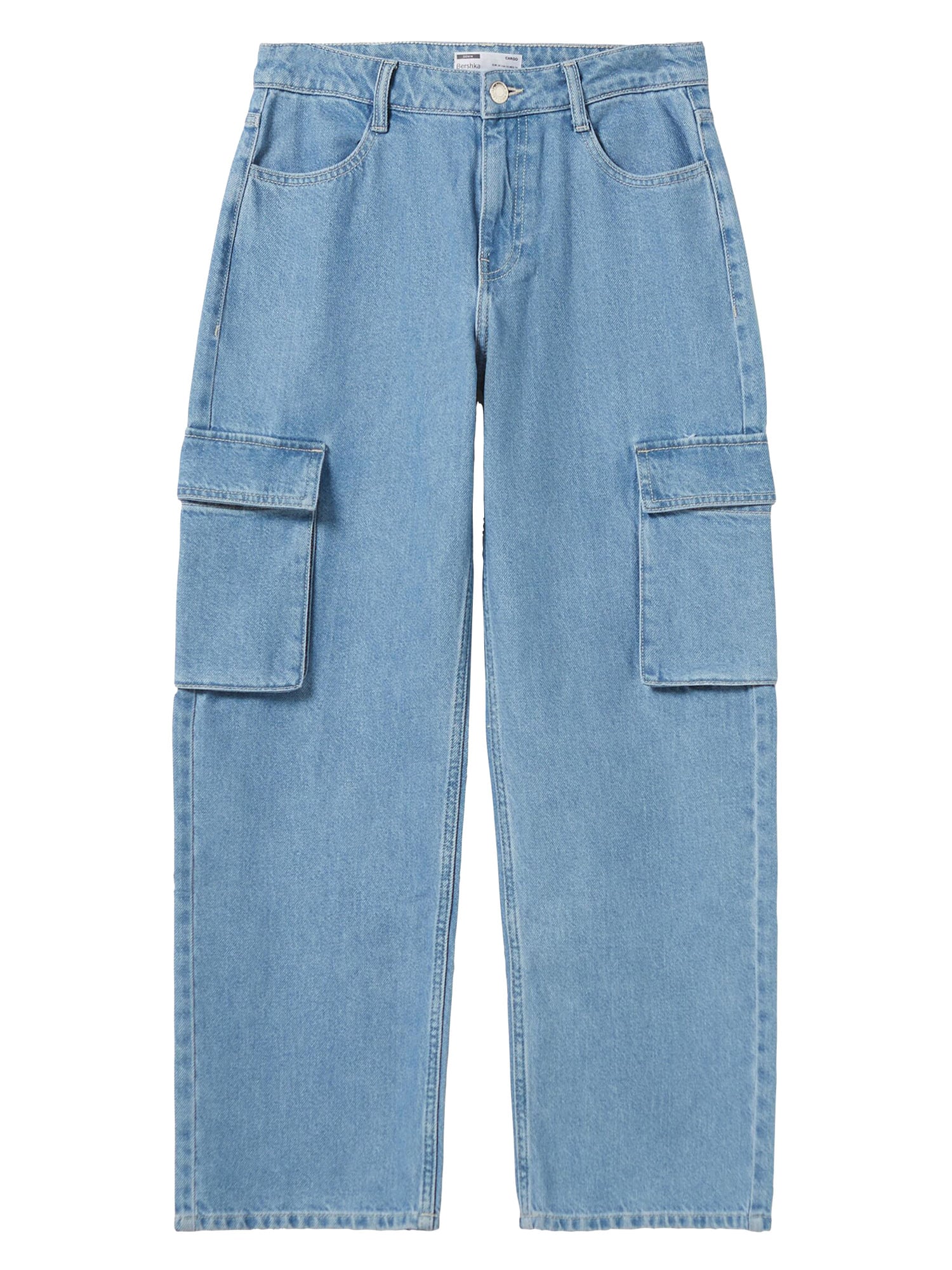 Bershka Kargo kavbojke  moder denim