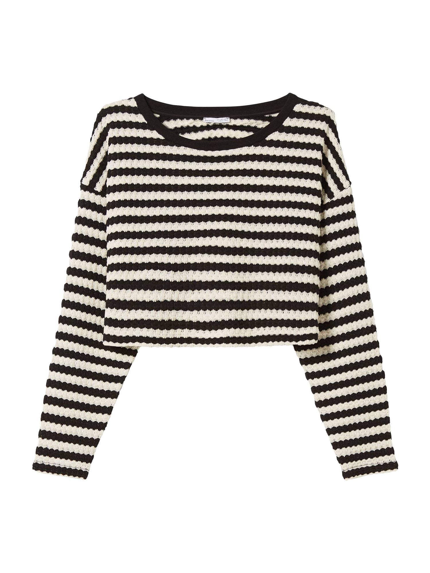 Bershka Majica  črna / bela