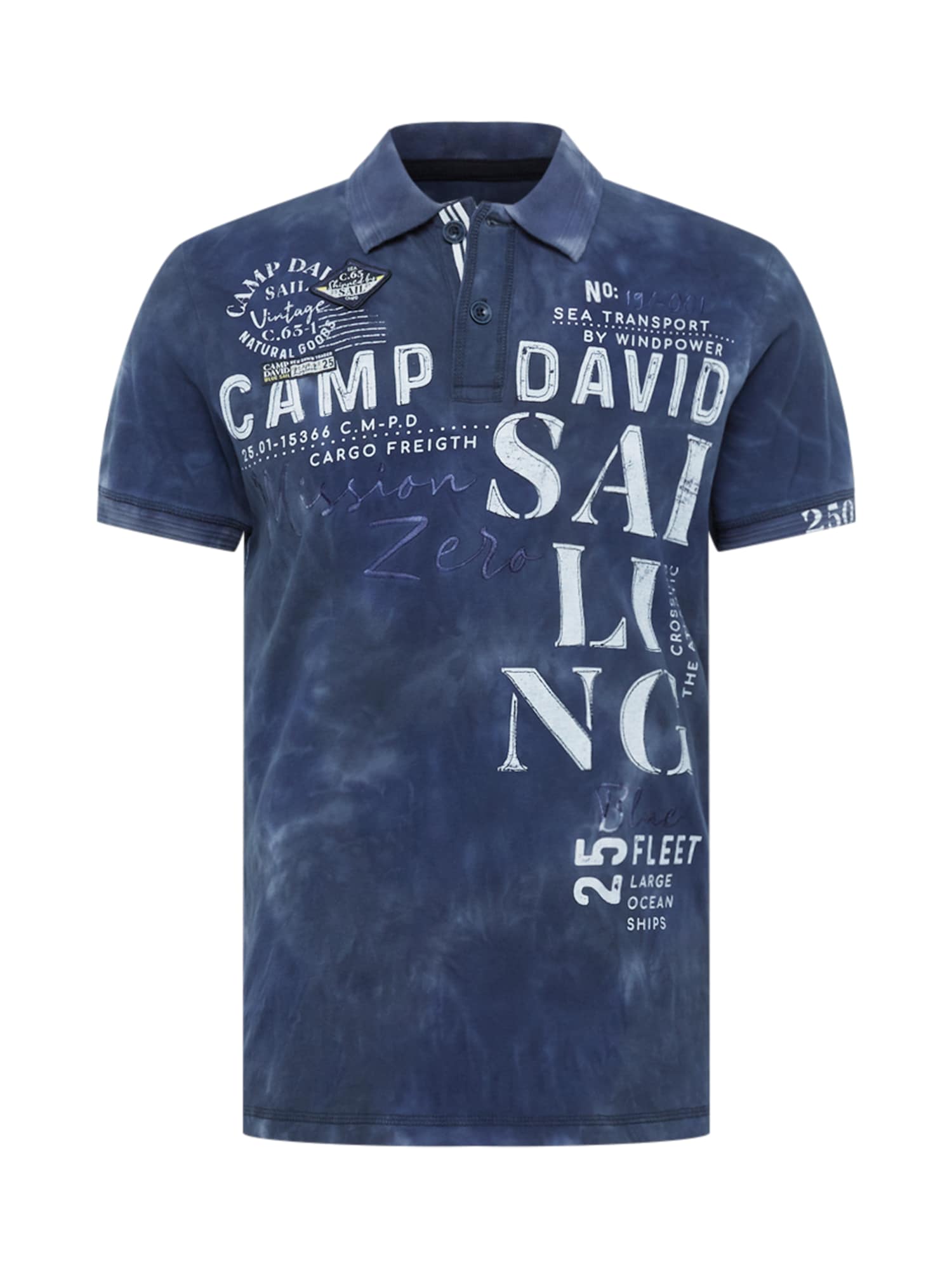CAMP DAVID Majica 'Batik'  temno modra / bela