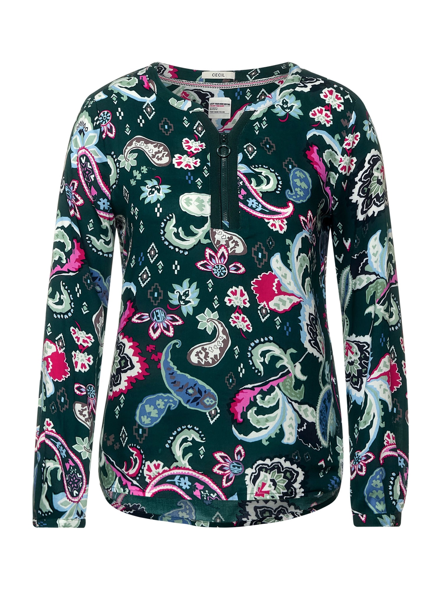 CECIL Bluza  smaragd / meta / roza