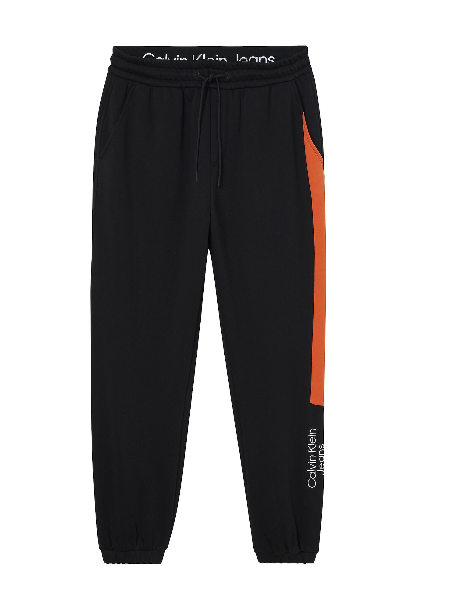 Calvin Klein Jeans Hlače  mandarina / črna / bela