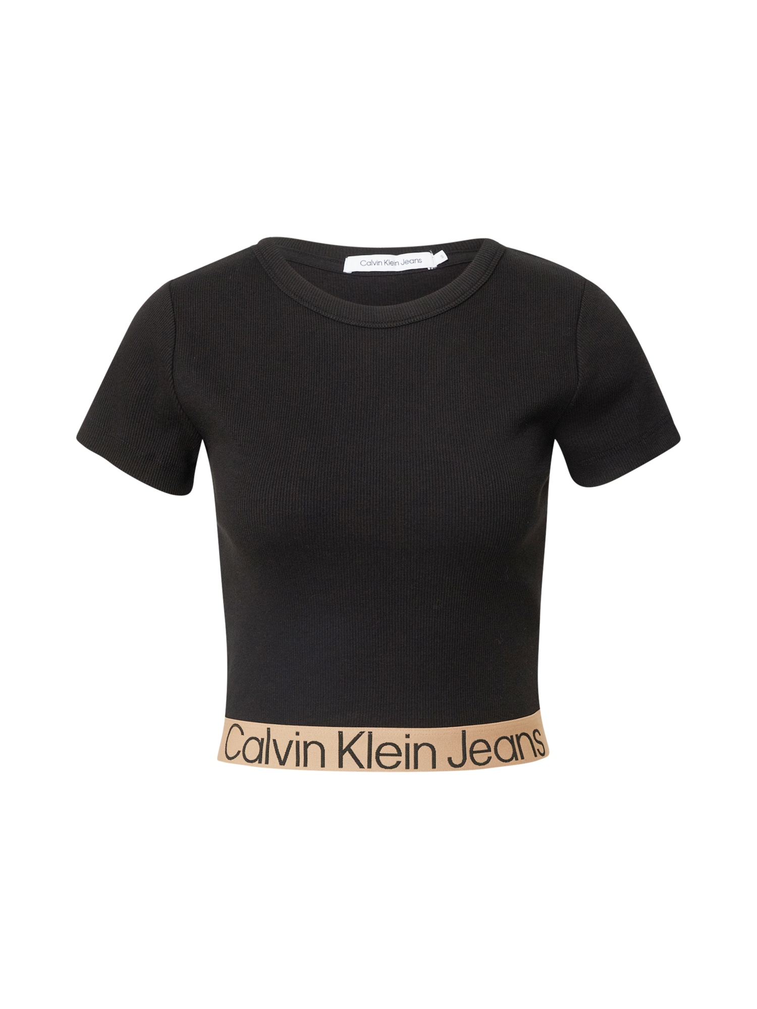 Calvin Klein Jeans Majica  svetlo bež / črna